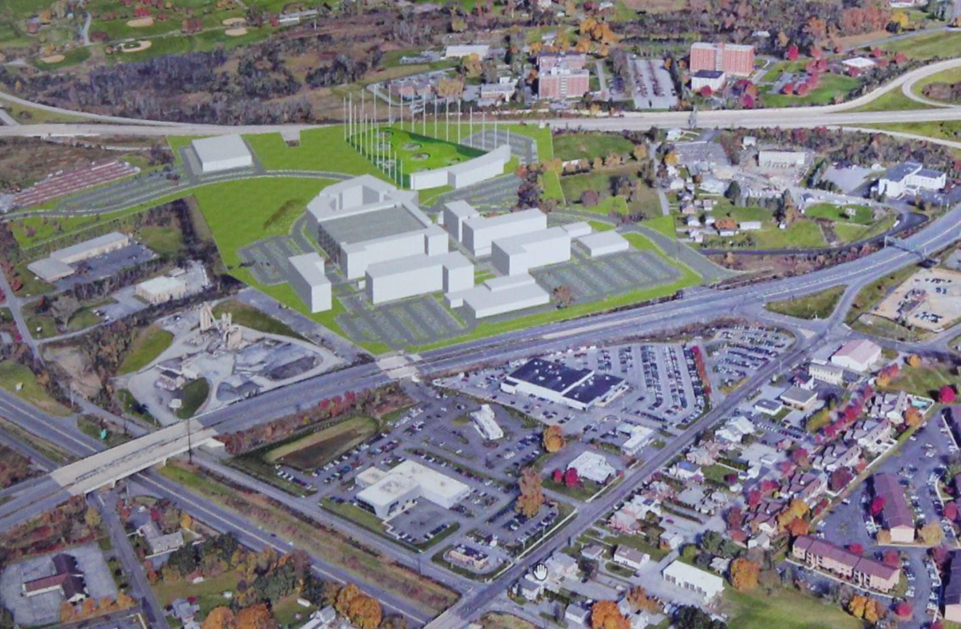 Image of the project displayed on screens during Tuesday's meeting