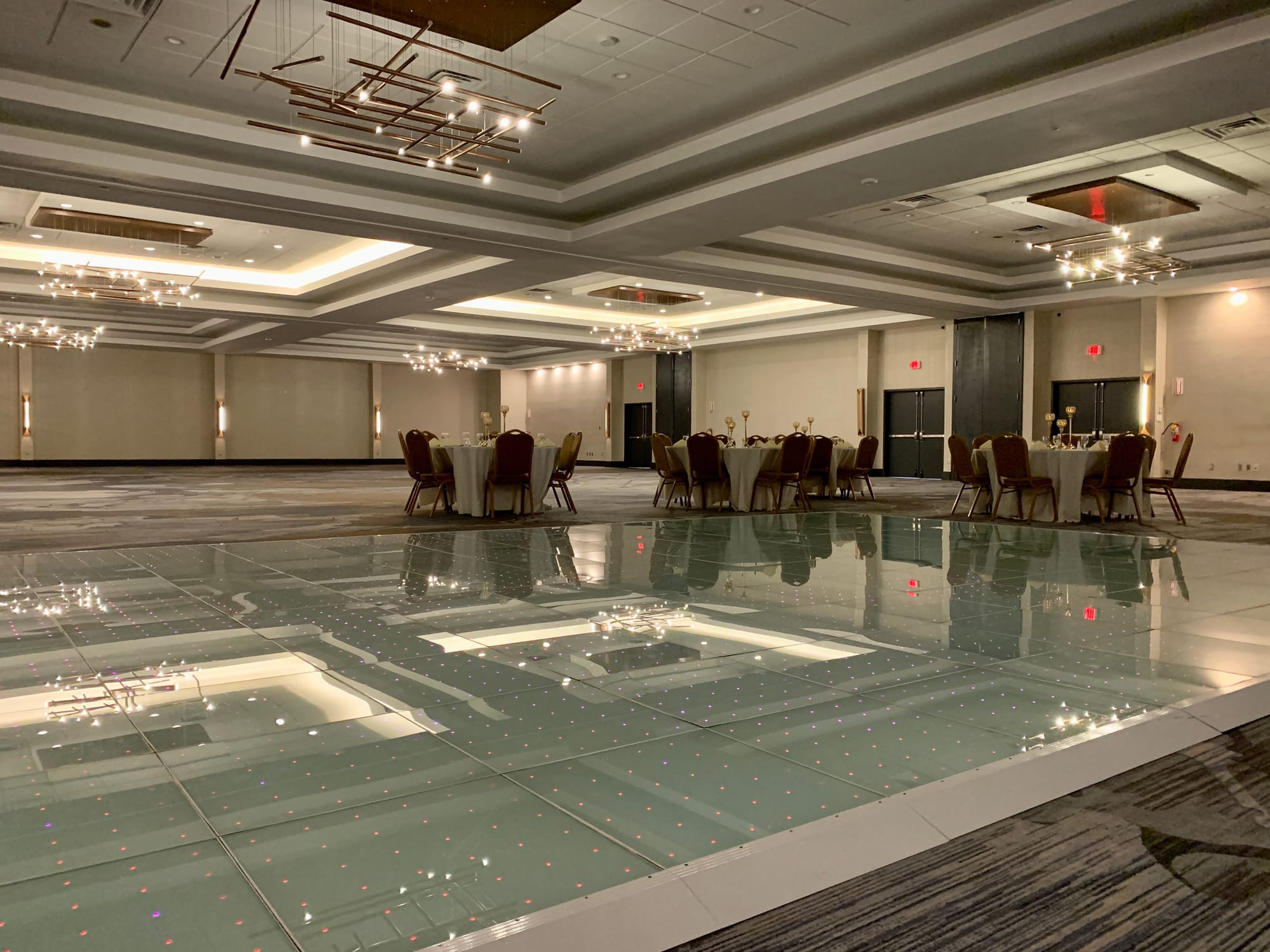 The dance floor at the conference center in Delta by Marriott Allentown Lehigh Valley.
