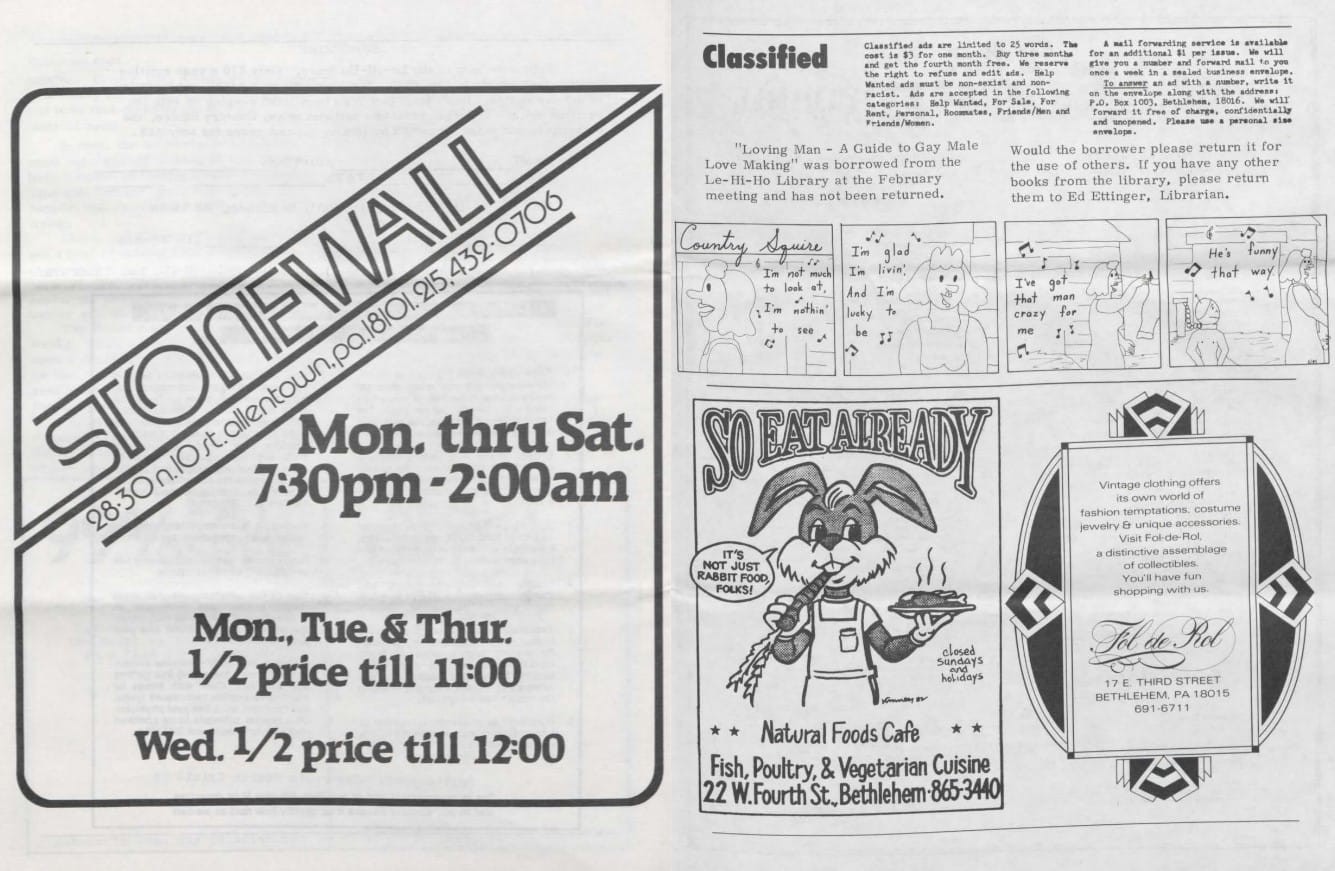 An excerpt from the May 1984 Le-Hi-Ho newsletter.