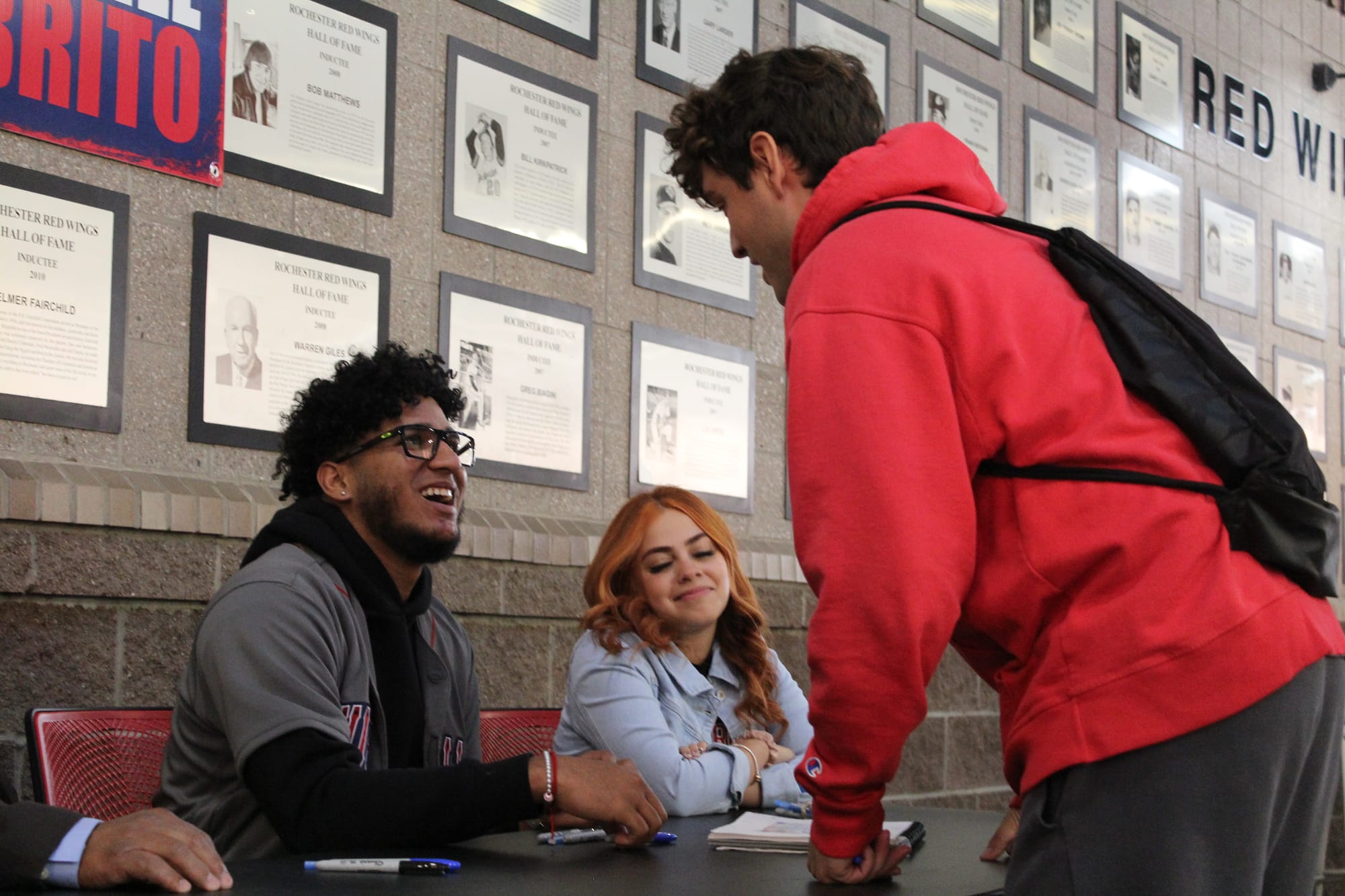 Brito met with fans, including sisters Pam Kirkwood & Linda Hansen, who attended the game where he collapsed