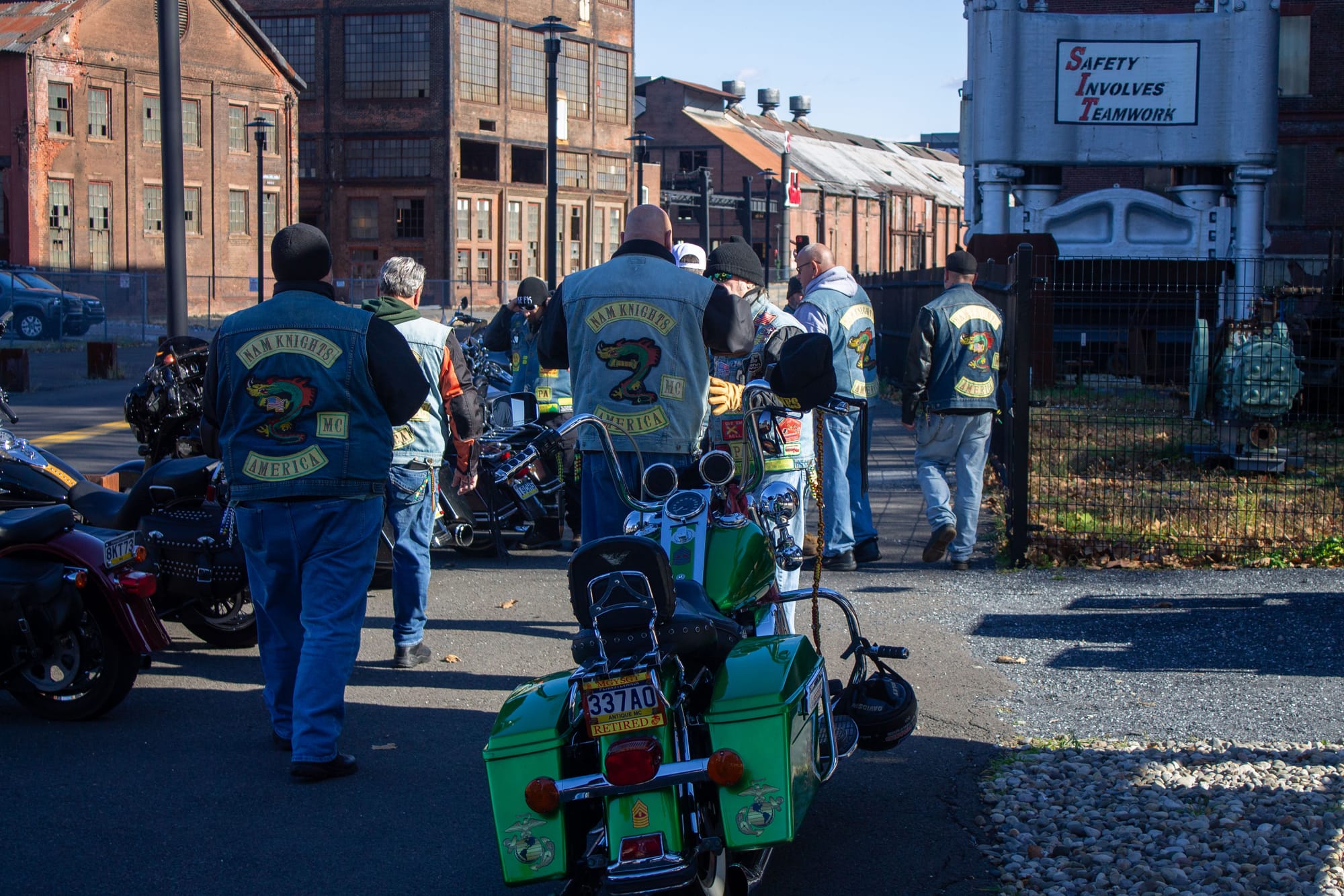 Members of the Nam Knights prepare to head out after the event.