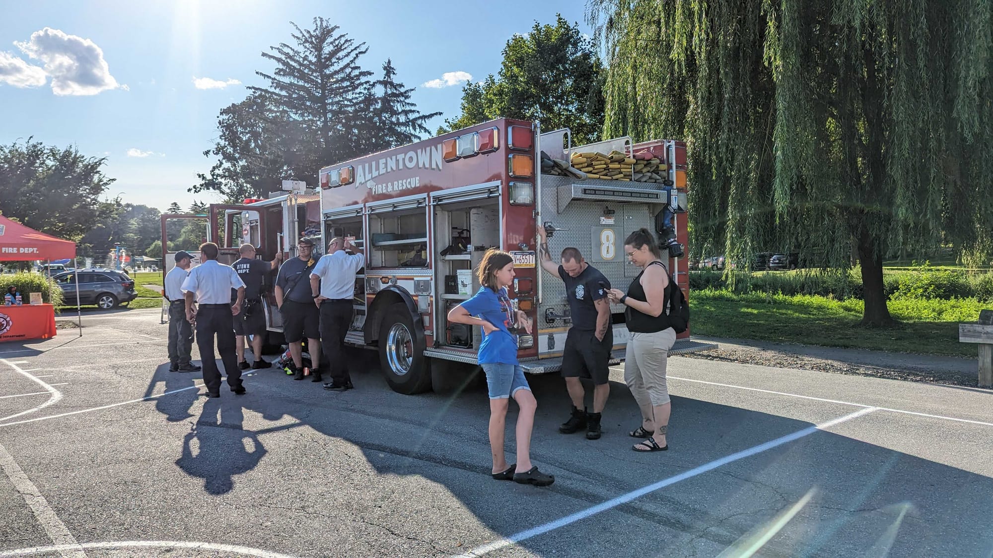 Allentown Fire Department at National Night Out at Cedar Beach Park.