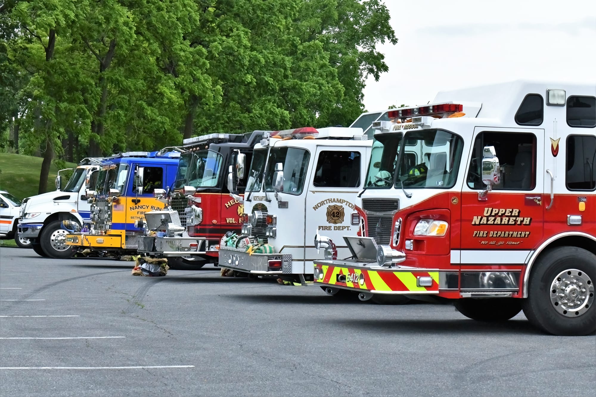 Fire trucks from departments across the area at a show and tell event for Lehigh Valley Resccue on June 21, 2023.