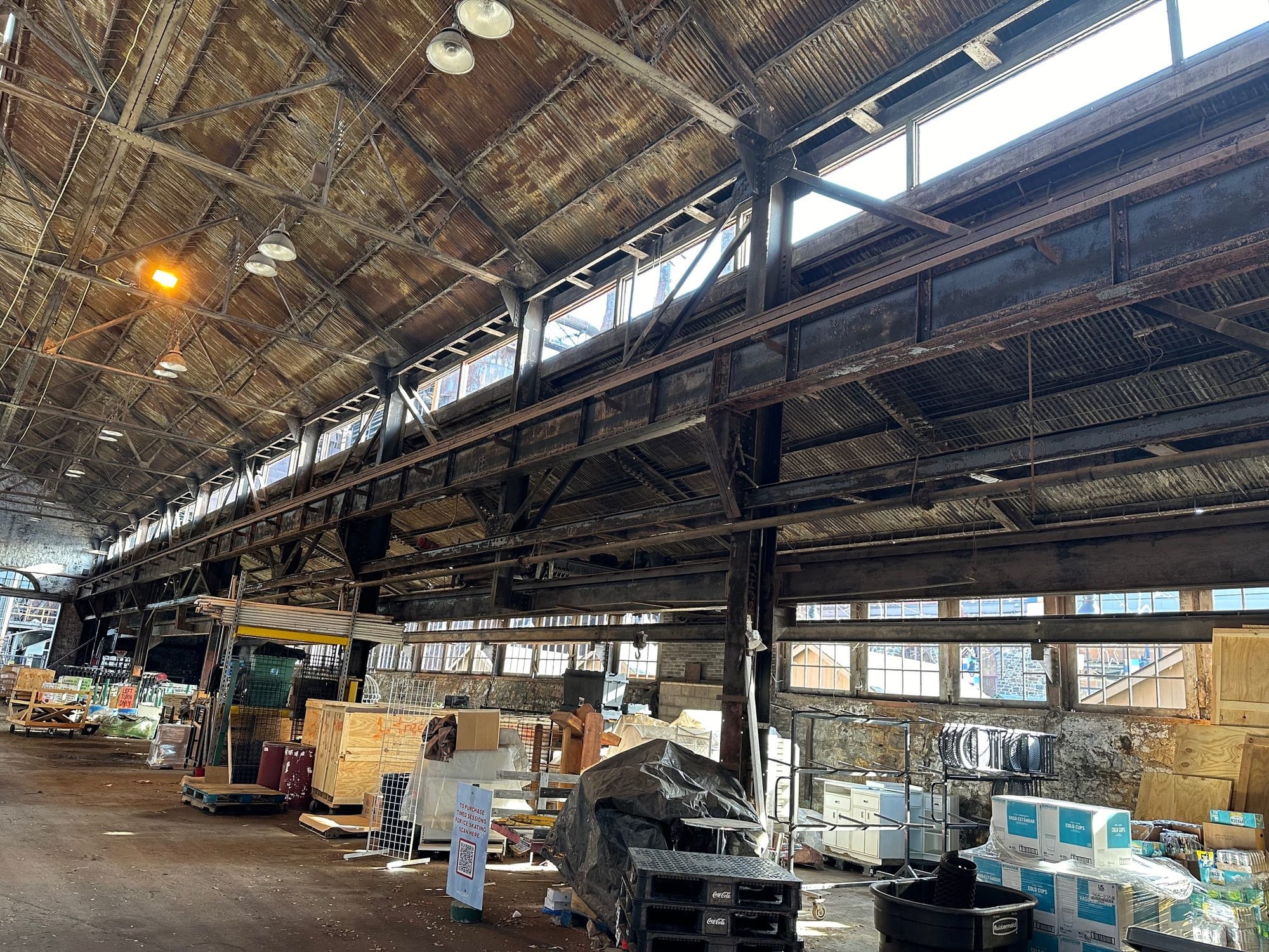 Inside the former Bethlehem Steel Turn and Grind shop building at SteelStacks. ArtsQuest plans to turn the building into an e