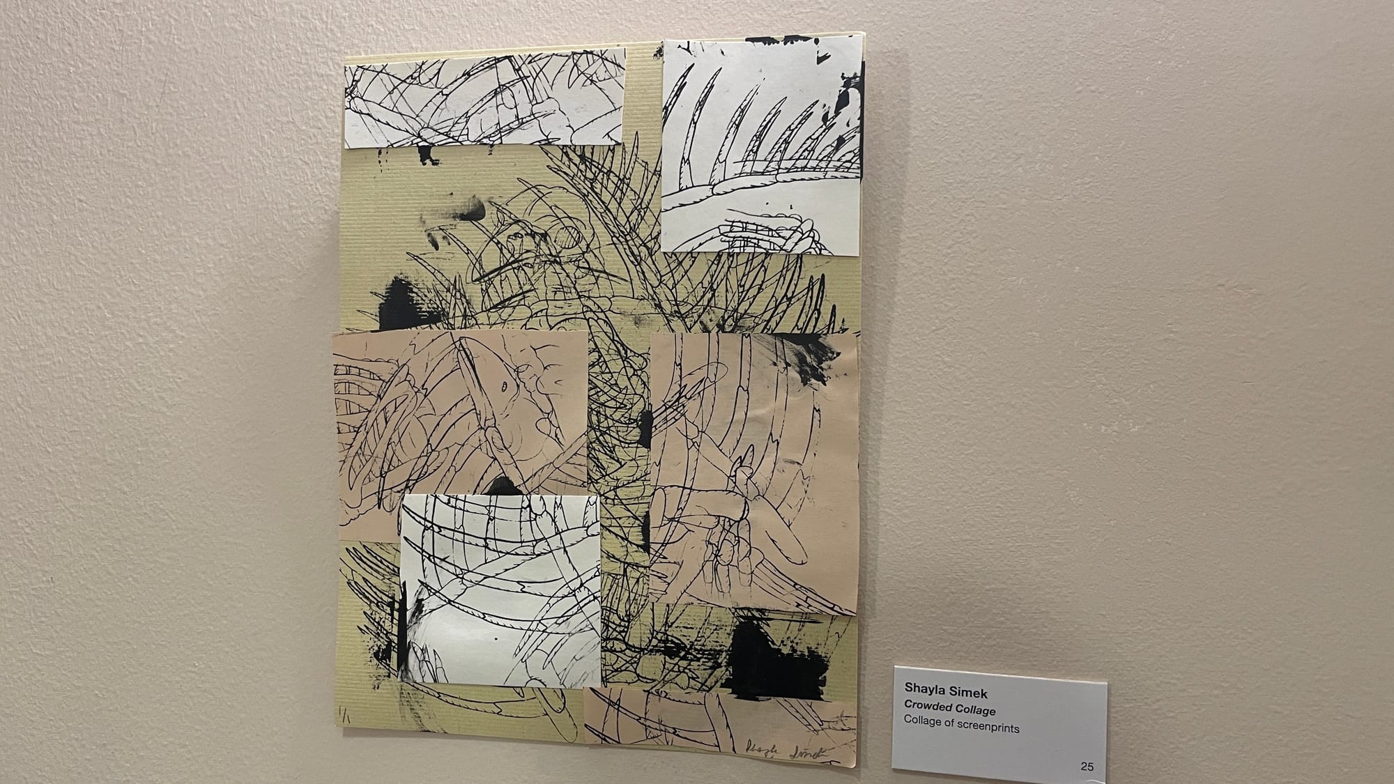 "Crowded Collage," collage of screenprints, from Cedar Crest student Shayla Simek.
