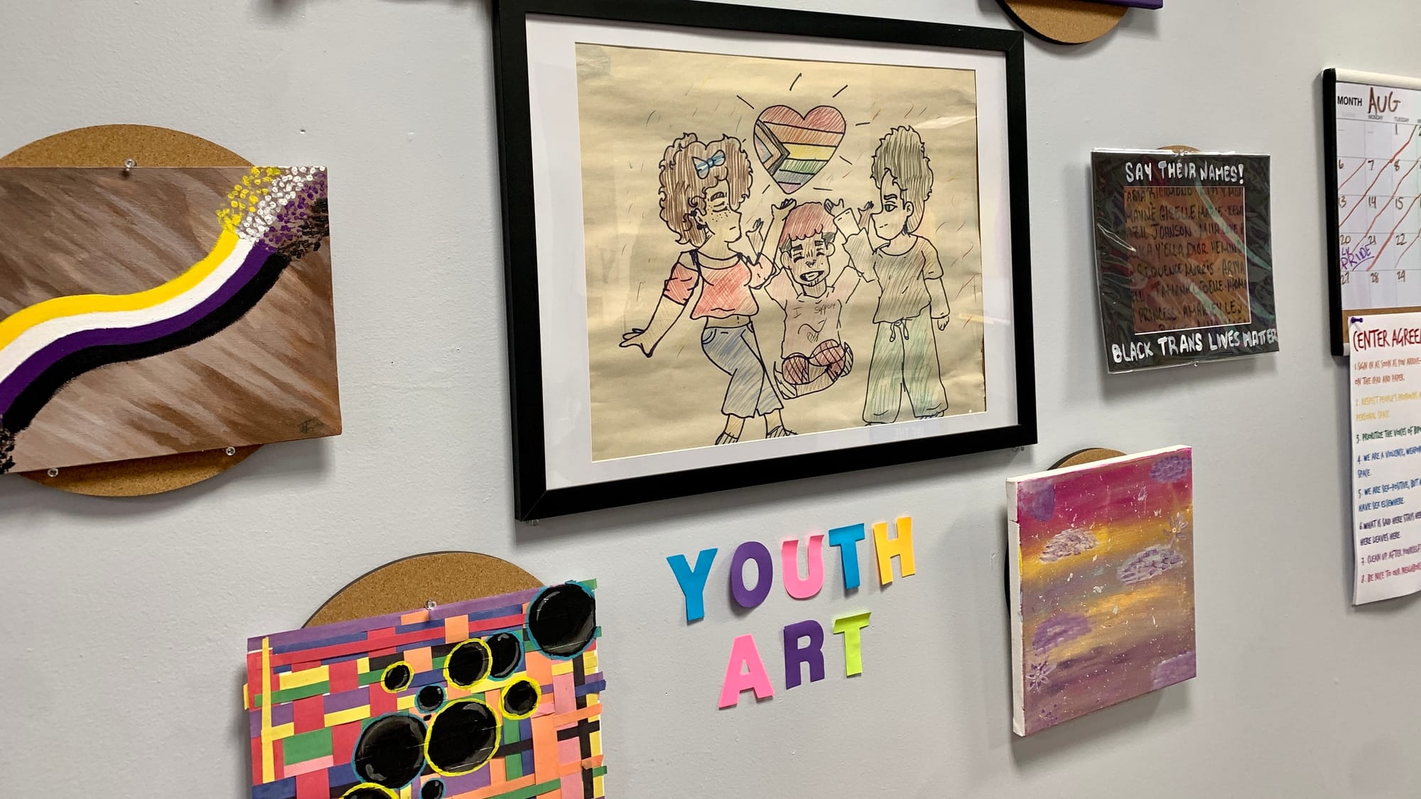 The youth art wall at Silk Lehigh Valley.