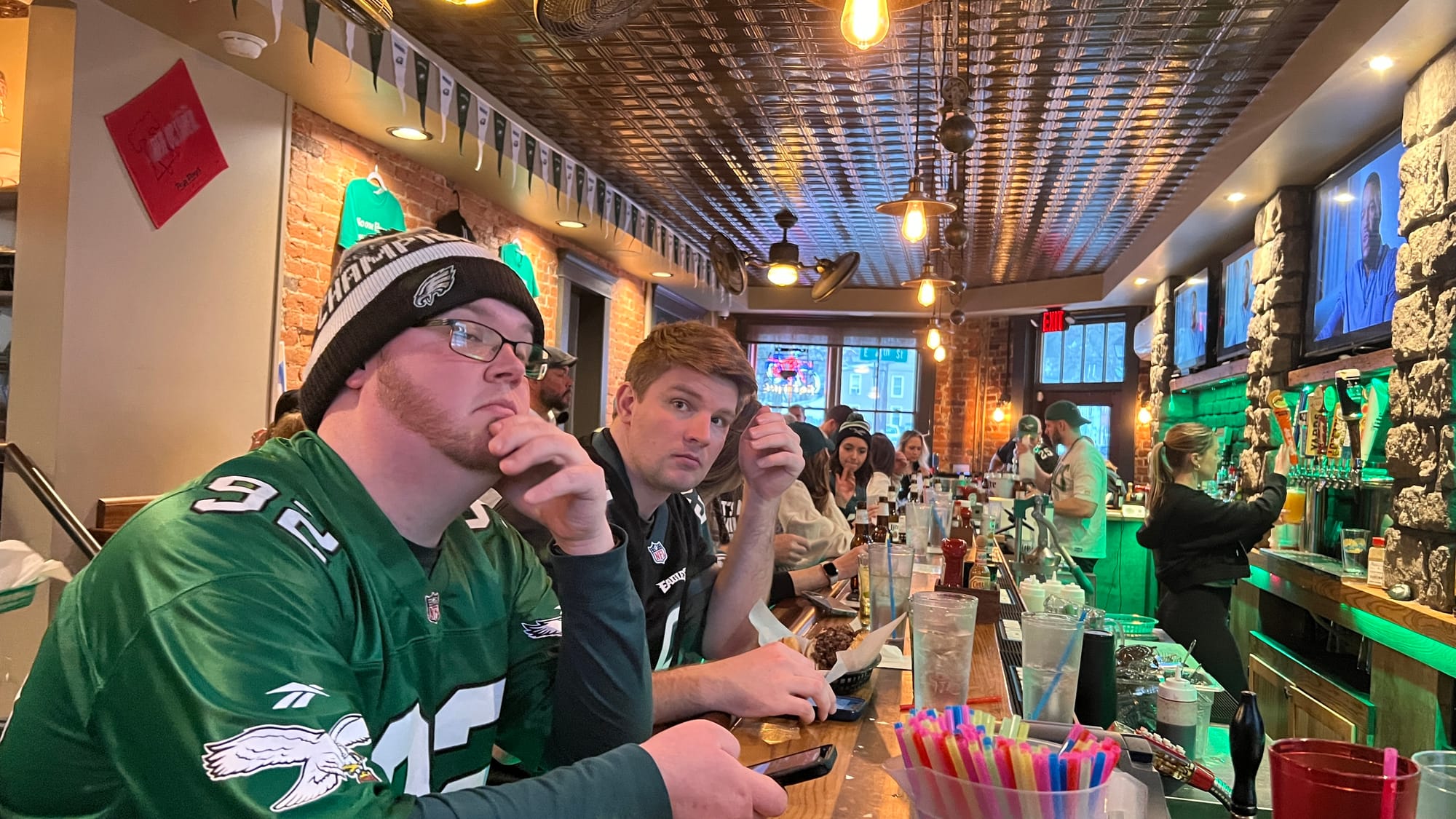 Many Lehigh Valley Eagles fans watched the 2023 Super Bowl from The Nest, an Eagles-themed sports bar.
