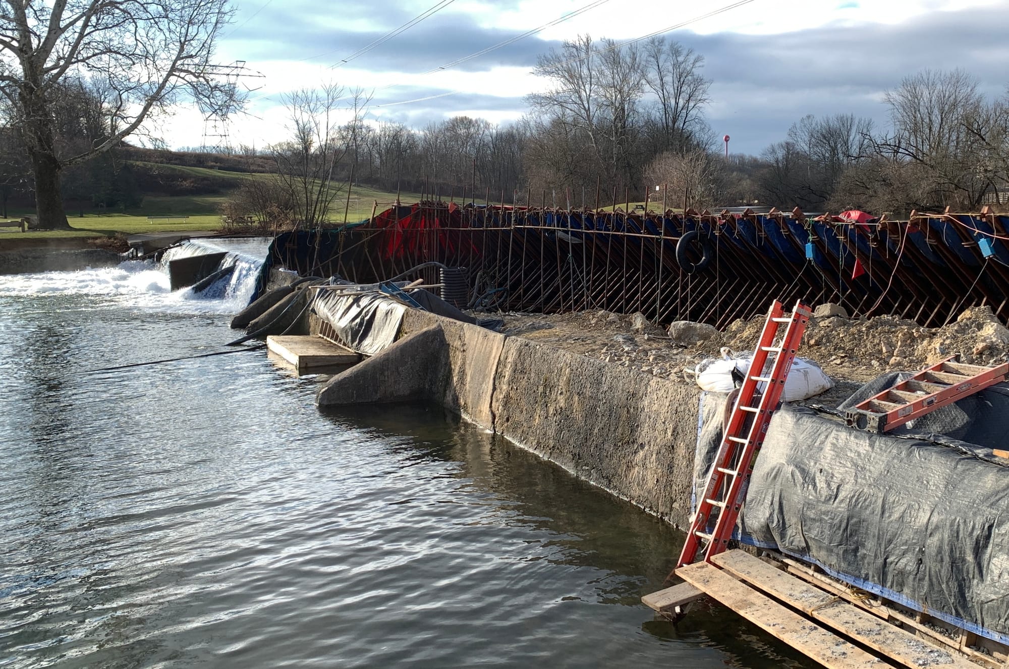 The repairs are almost complete at Wehr's Dam in South Whitehall Township.