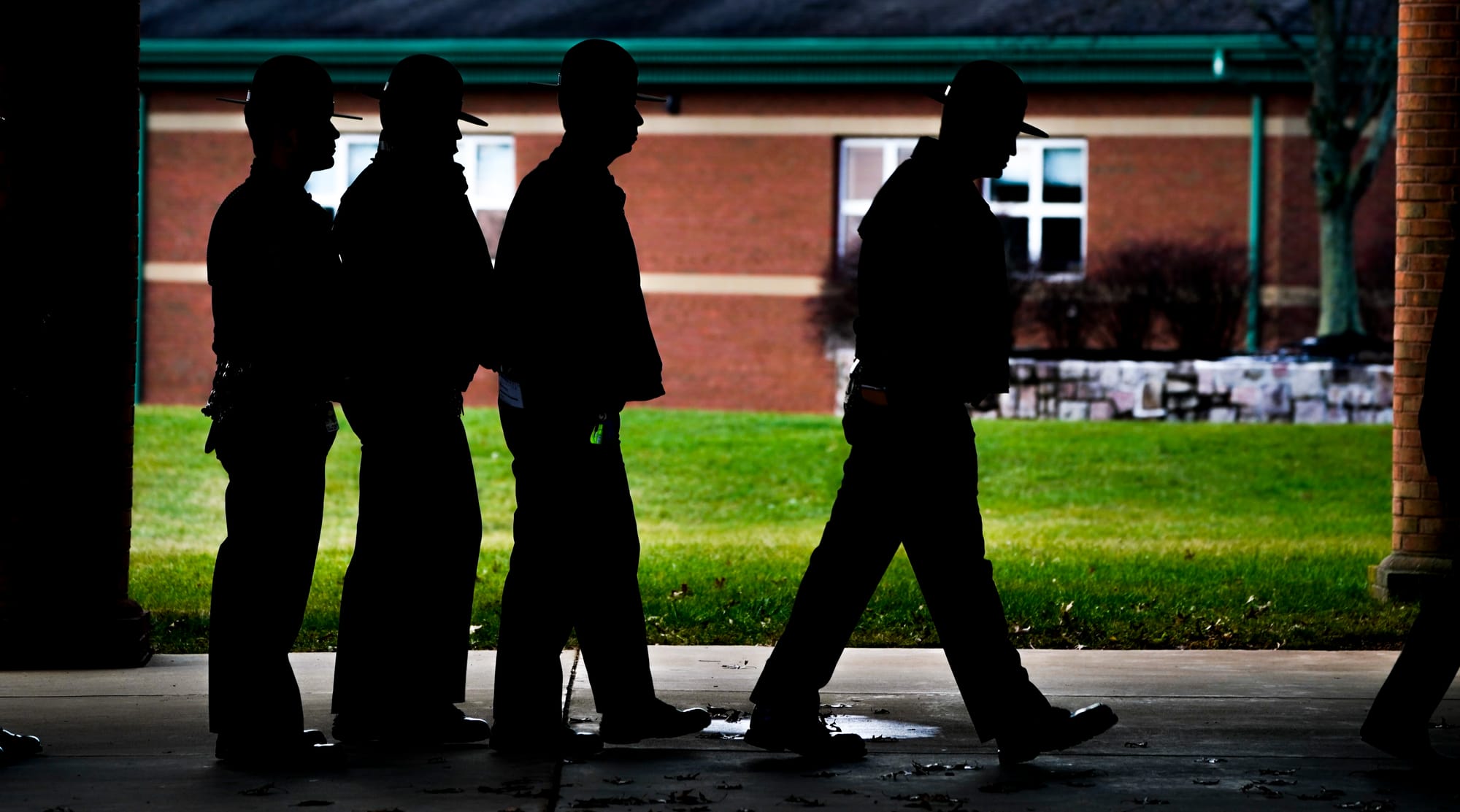 Mourners gather at Northwestern Lehigh Middle School in New Tripoli, Lehigh County, on Saturday, December 17, 2022, to pay tr
