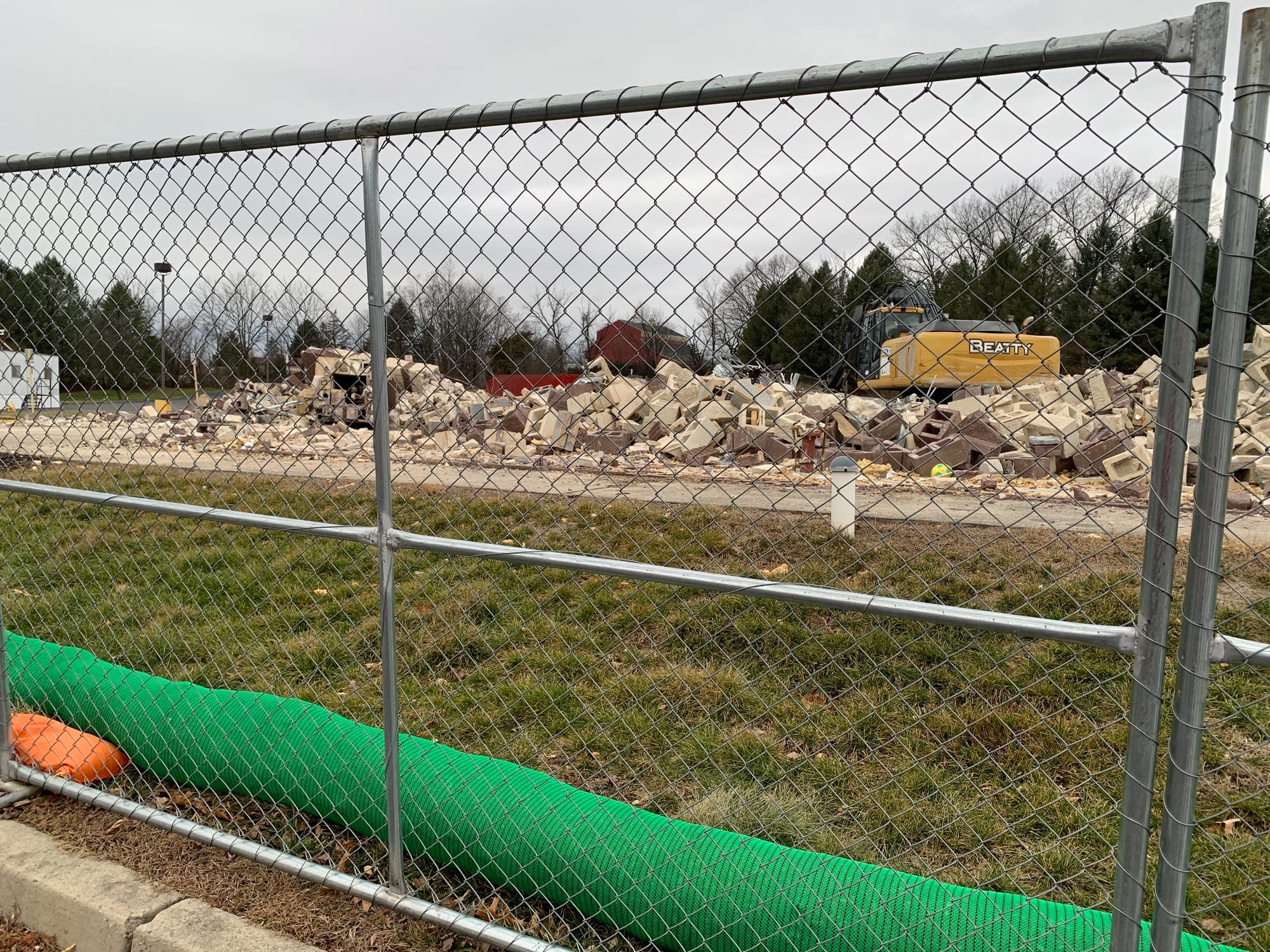 The rubble of the old building at the Al-Ahad Islamic Center.