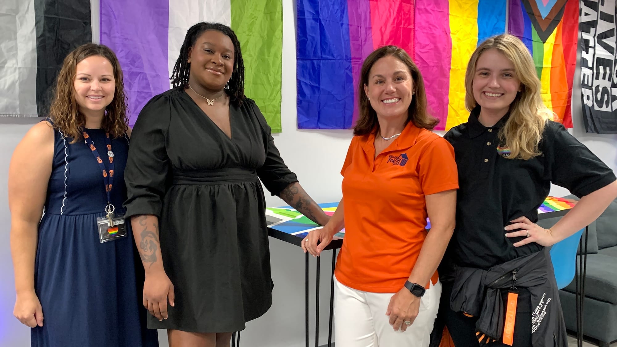 Director of Prevention Services Ashley Dallas, Program Coordinator Chloe Cole-Wilson, Senior Vice President of Advancement Ch
