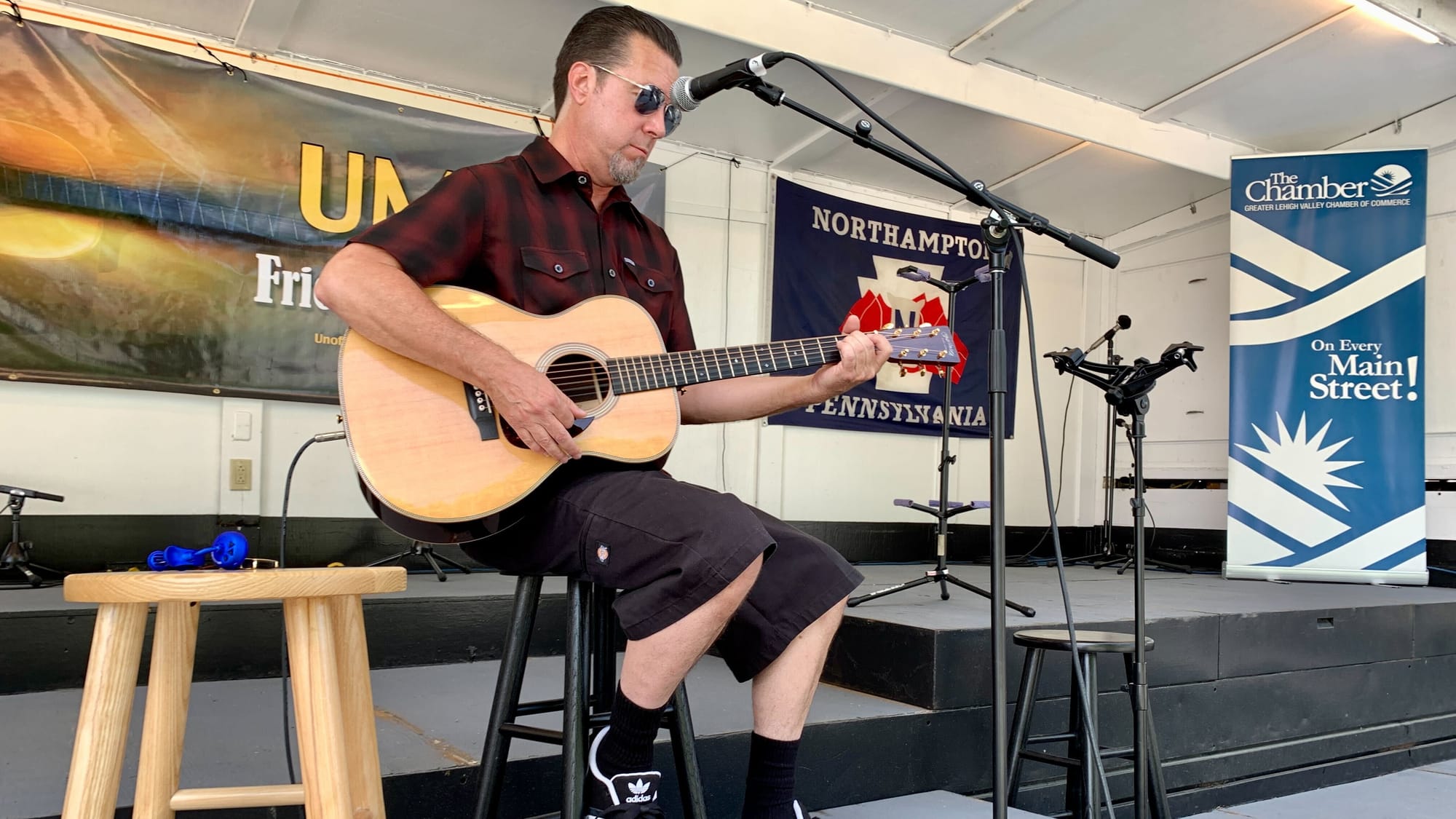 Musician Tim Propersi performs on the main stage at Martin on Main.