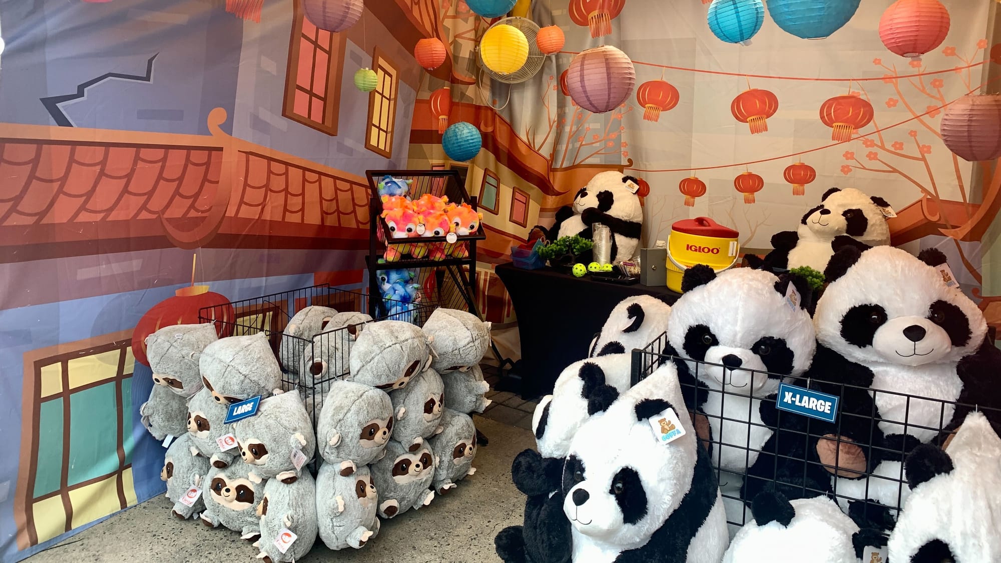 Prizes at one of the games at Dorney Park's Grand Carnivale.