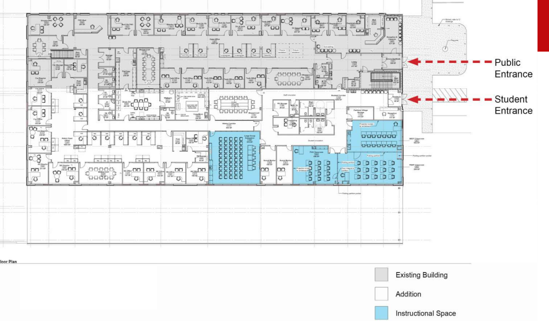 The blueprint of the expansion to the Parkland School District Operations Center.