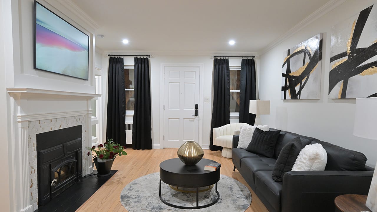 The living room of the West Bethlehem home designed by Wandra Cain.