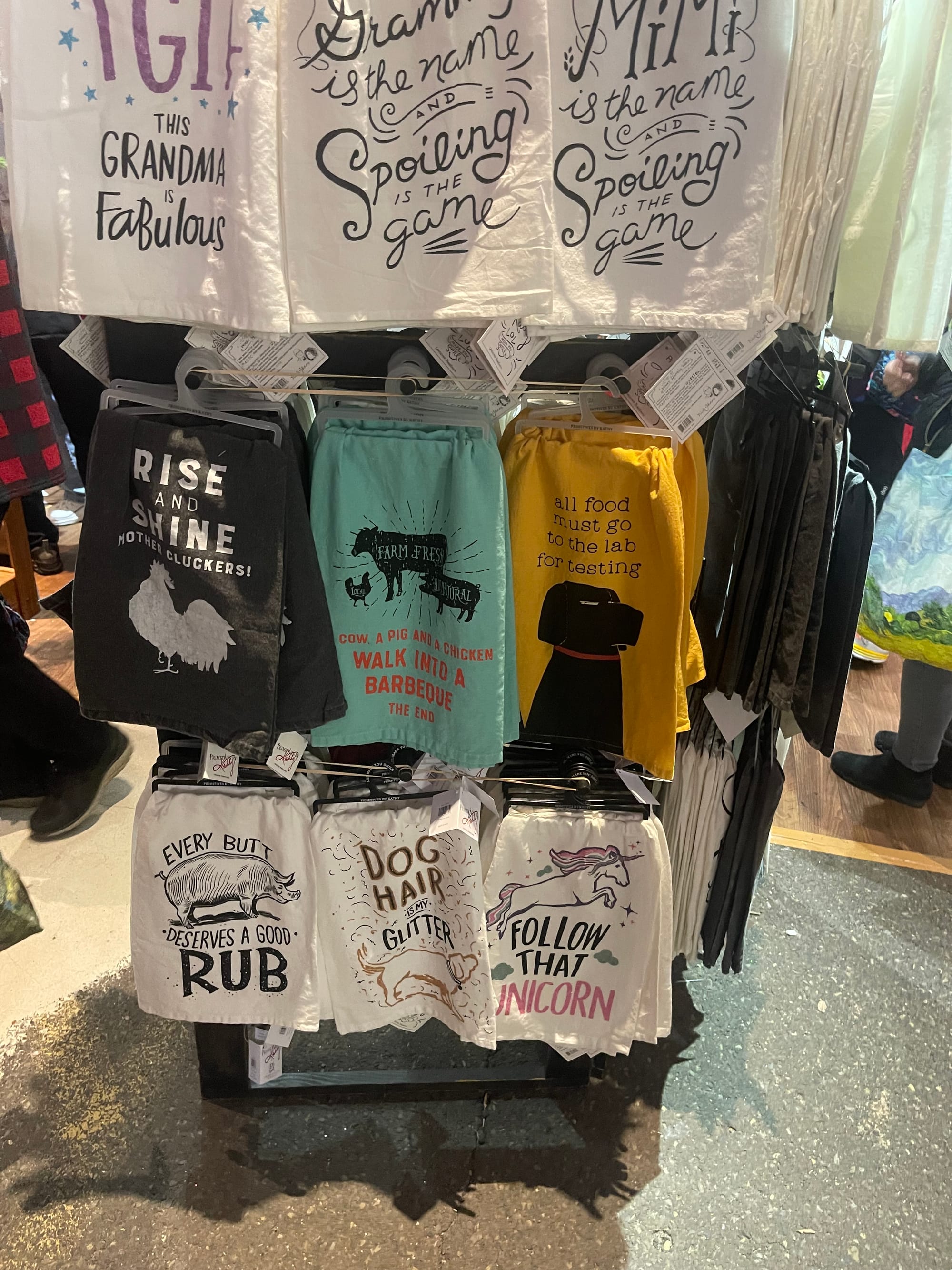 Find handtowels with quirky sayings and other kitchen accessories at Christkindlmarkt at SteelStacks.