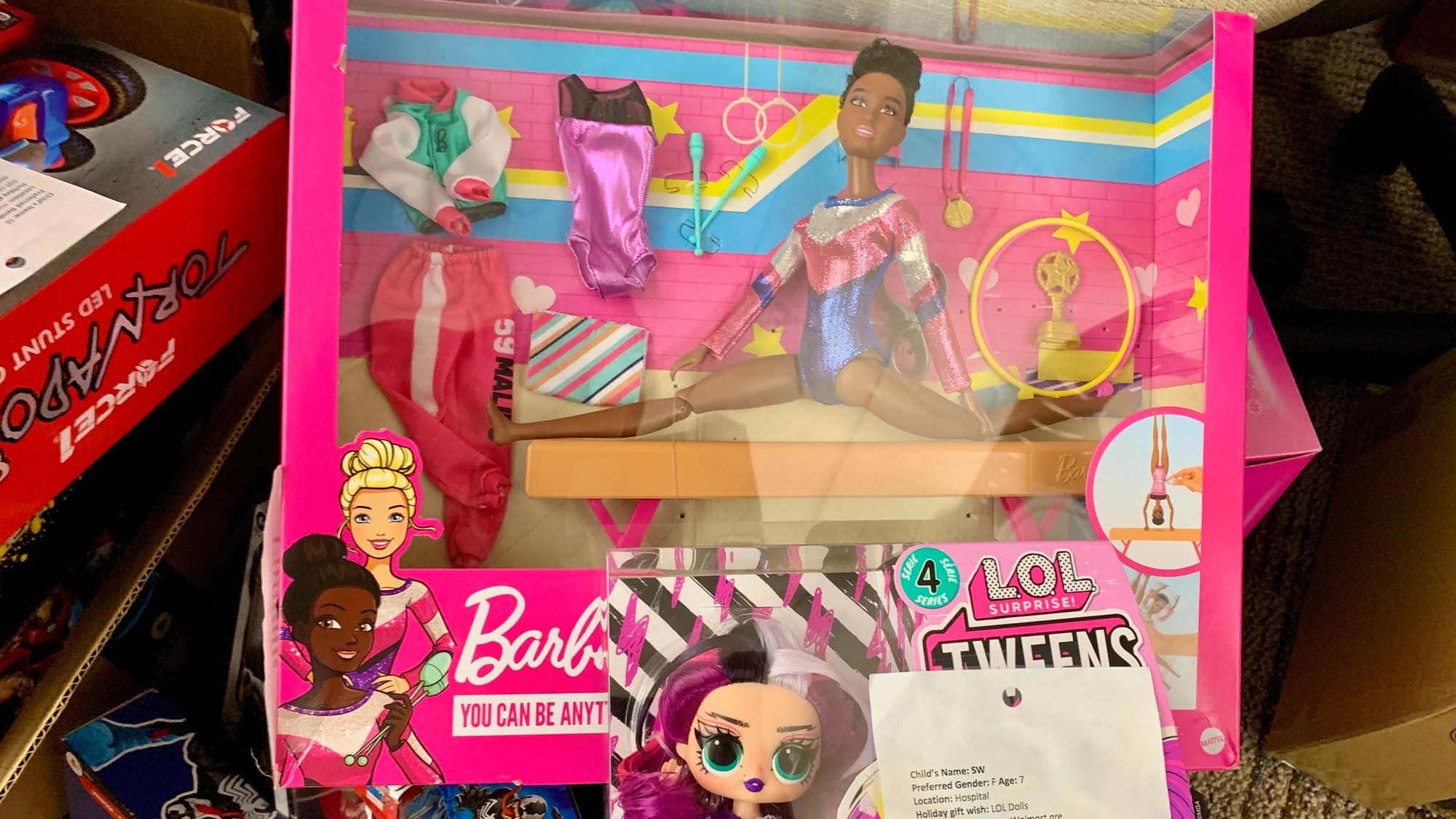 A donated Barbie toy for the KidsPeace Angel Tree holiday gift drive.