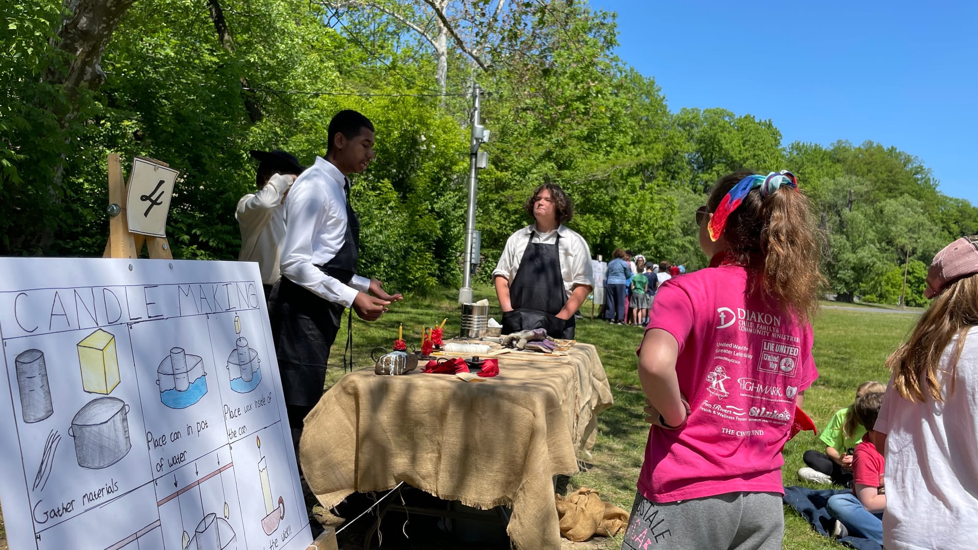 Fourth grade students learned more about colonial-era candle making.