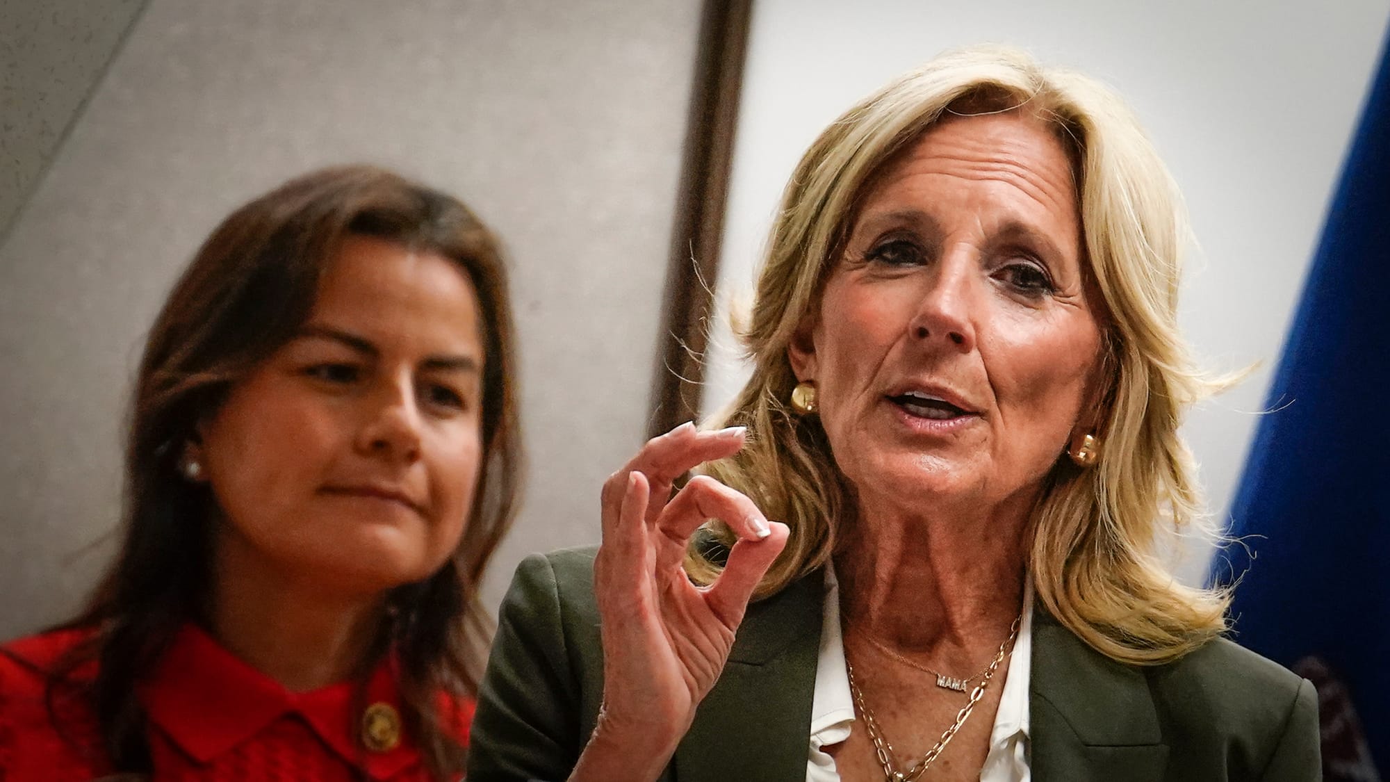 First Lady Dr. Jill Biden makes remarks Tuesday. U.S. Rep. Susan Wild was joined by First Lady Jill Biden and U.S. Reps. Nane