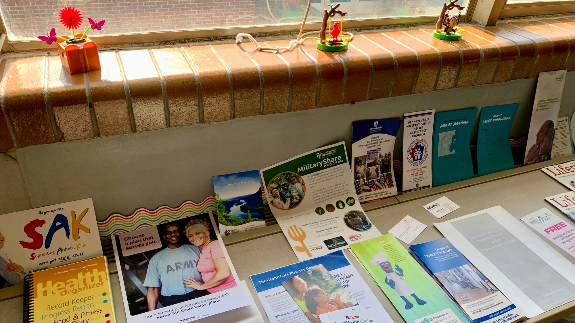 Brochures and information in the Parkland REACH Village.