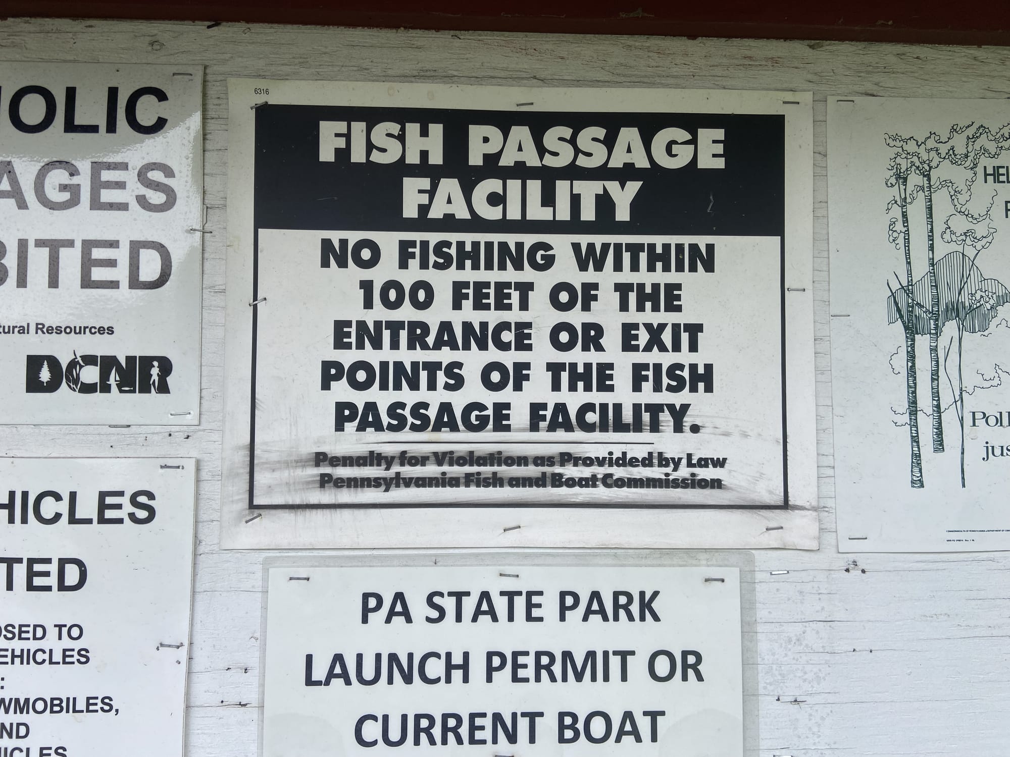 The shad ladder, connected to Easton Dam at Delaware Canal State Park, has fallen into disrepair.