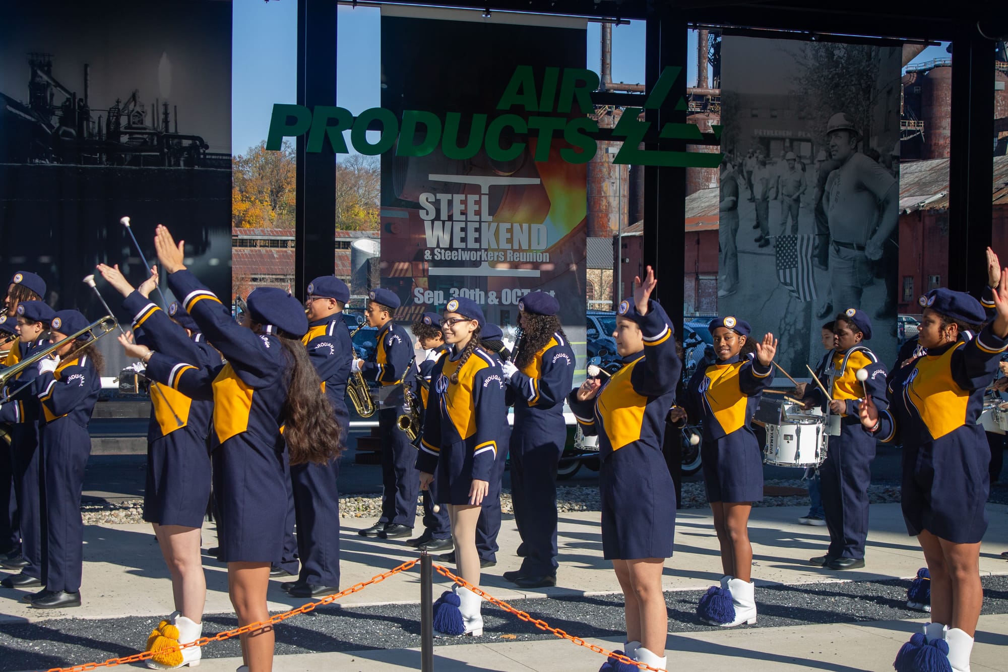 A local student band performed the national anthem
