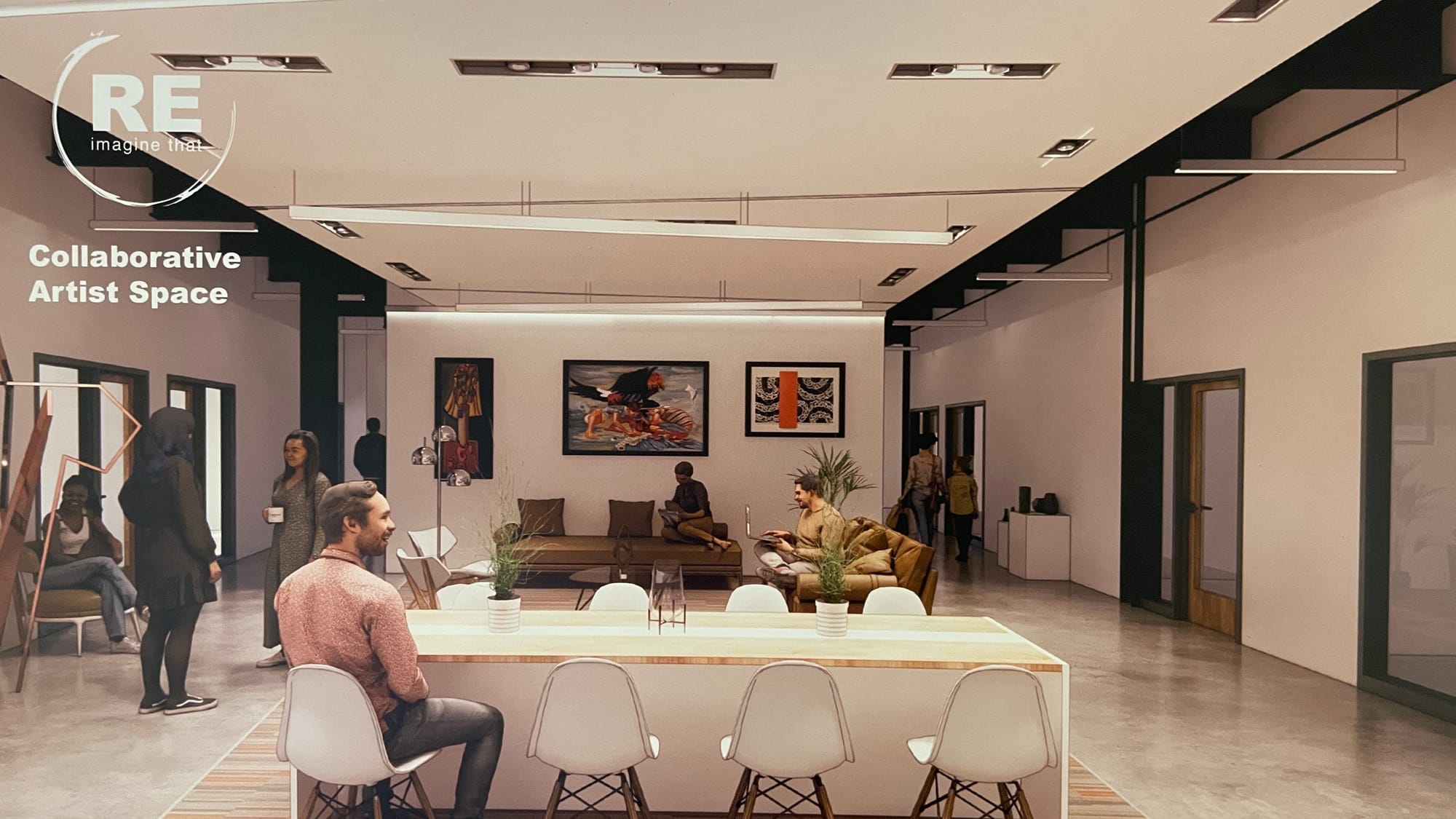 Collaborative artist space within the new Cultural Center. Rendering from MKSD Architects.