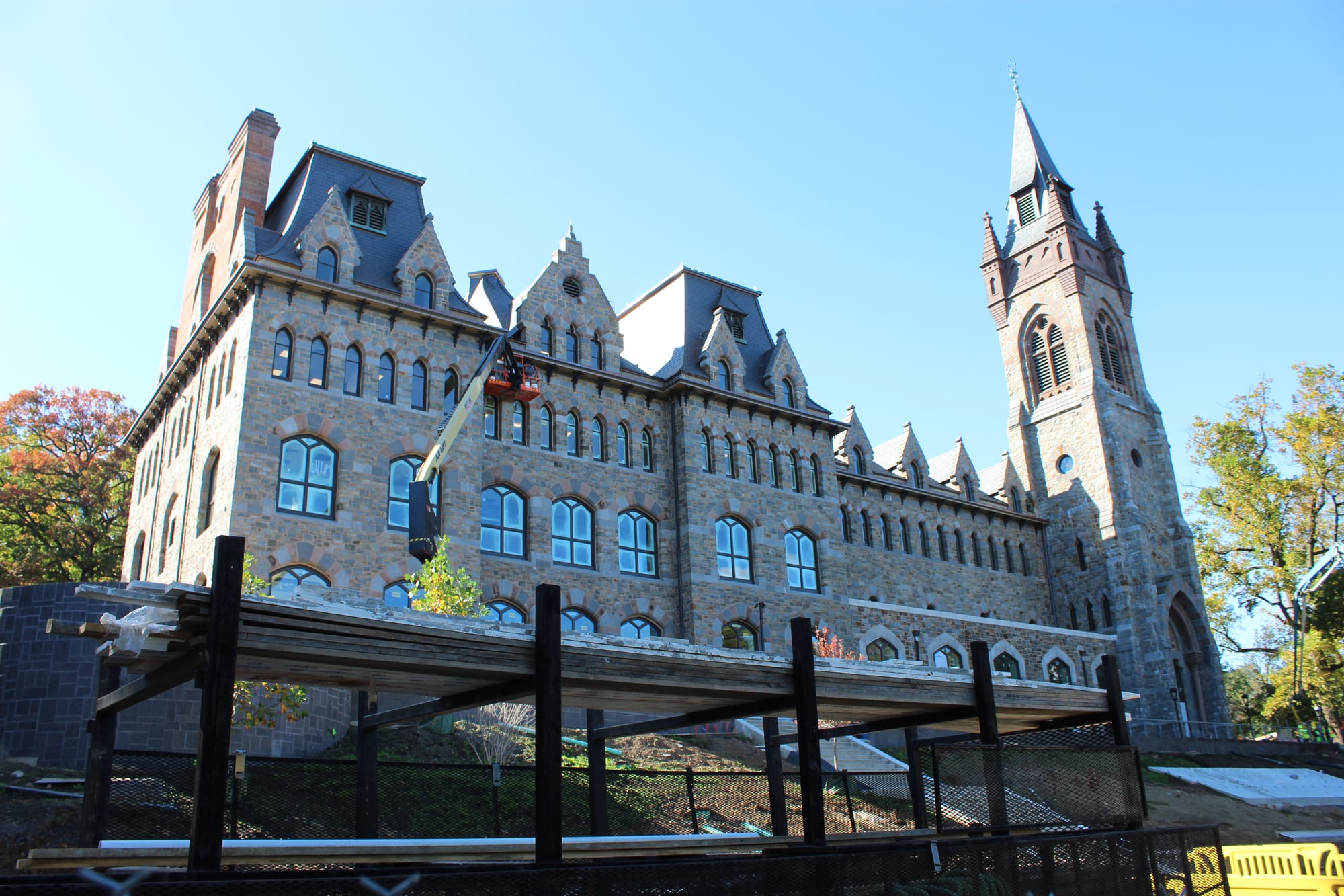 Construction continues on Lehigh University's Packer Hall on Oct. 13, 2024. The building will be renamed the Clayton Universi