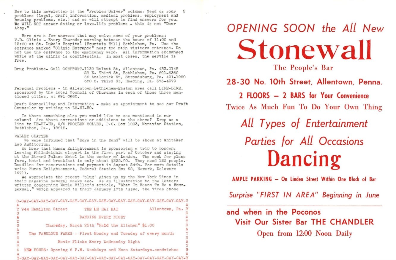 An excerpt from the March 1971 edition of Le-Hi-Ho's newsletter.
