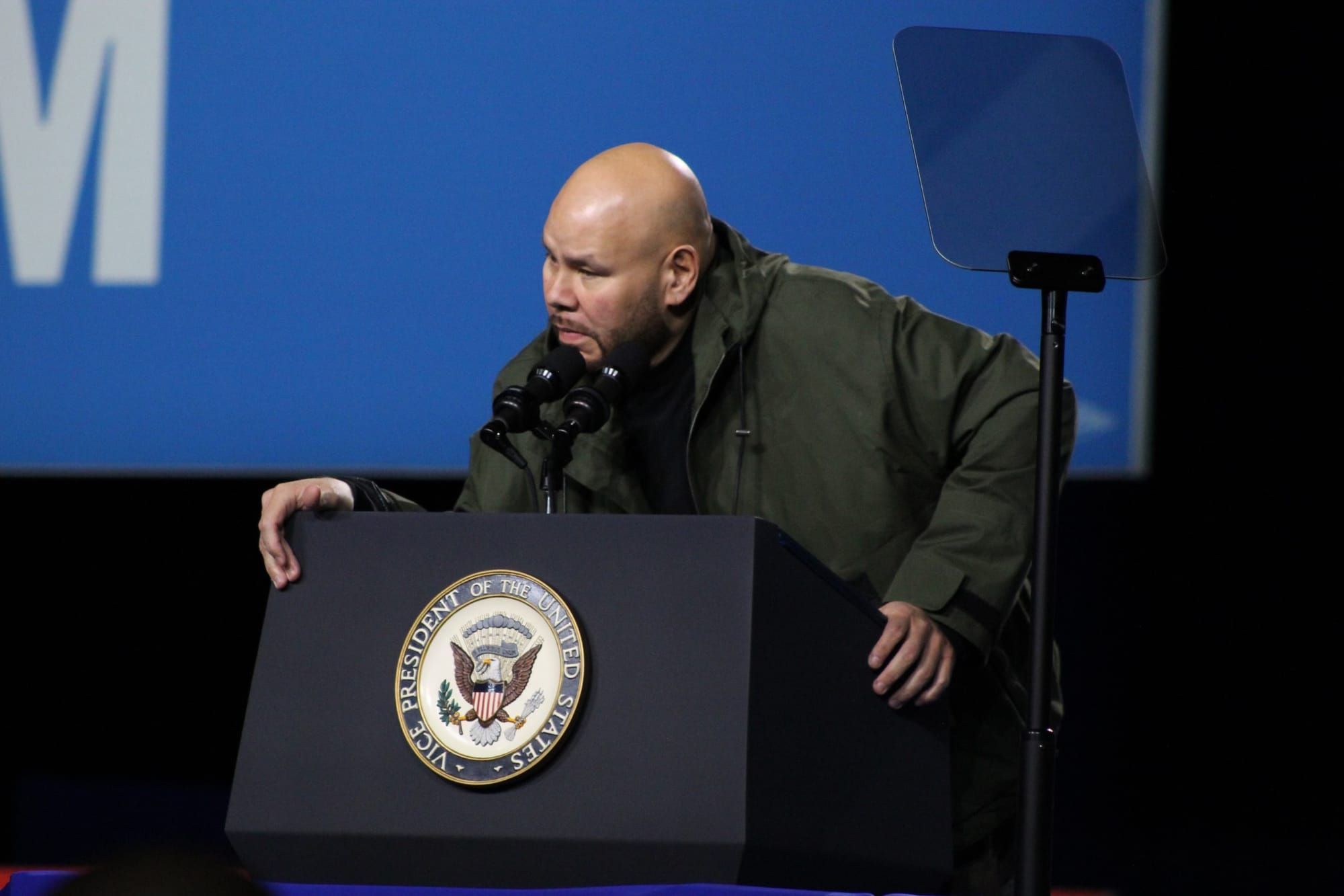 Rapper Joseph "Fat Joe" Cartagena takes the stage inside Muhlenberg College's Memorial Hall.