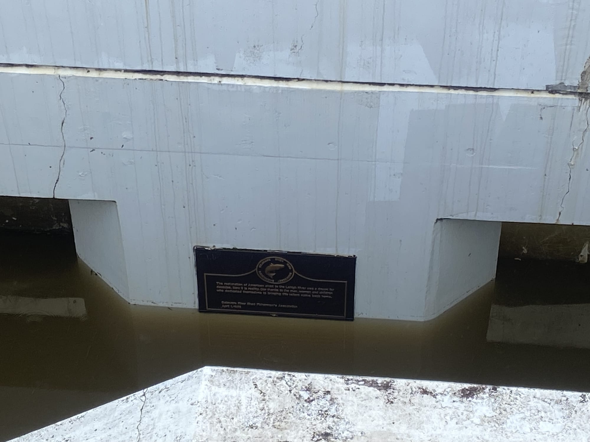 The shad ladder, connected to Easton Dam at Delaware Canal State Park, has fallen into disrepair.