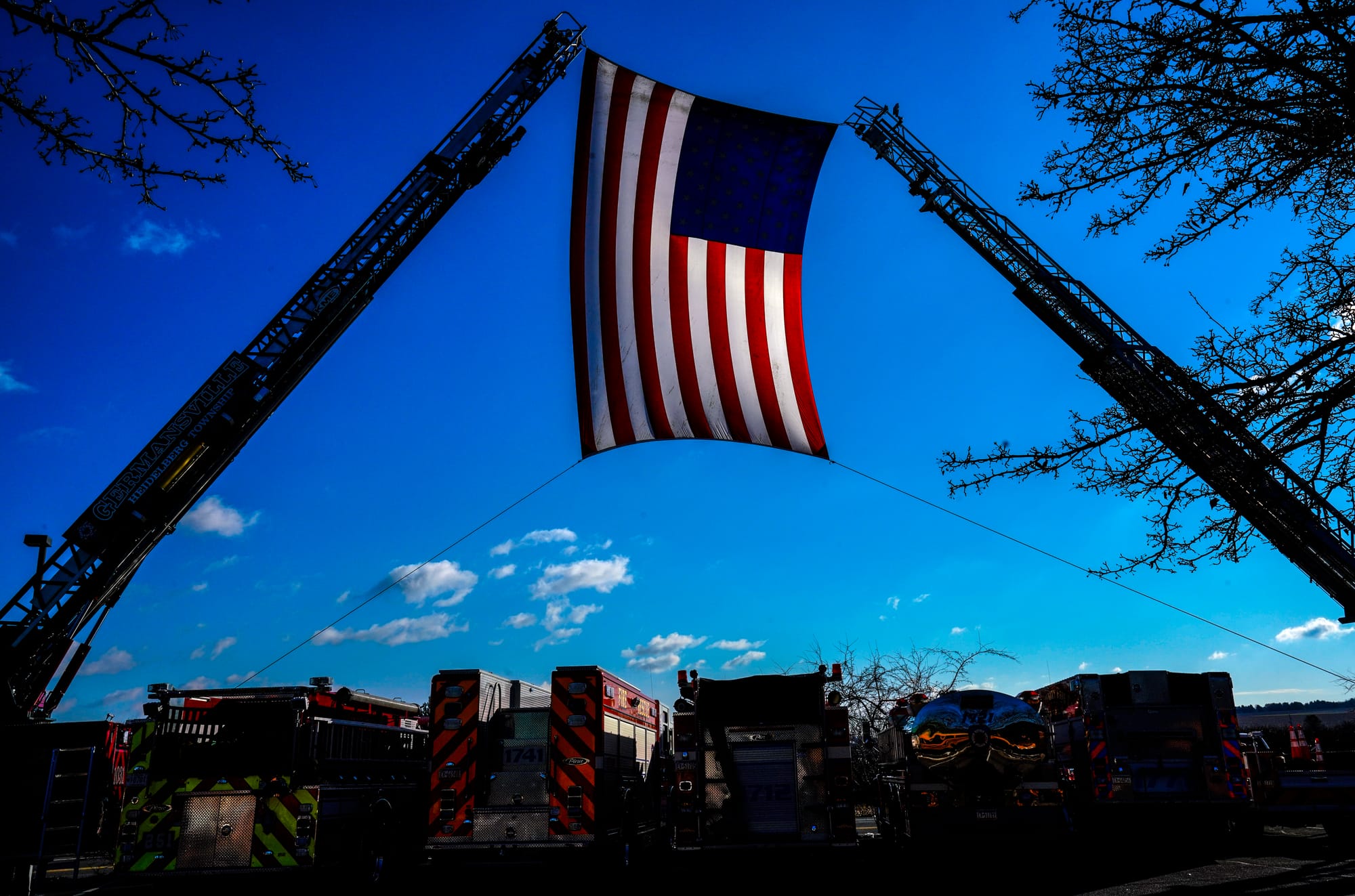 Mourners gather at Northwestern Lehigh Middle School in New Tripoli, Lehigh County, on Saturday, December 17, 2022, to pay tr