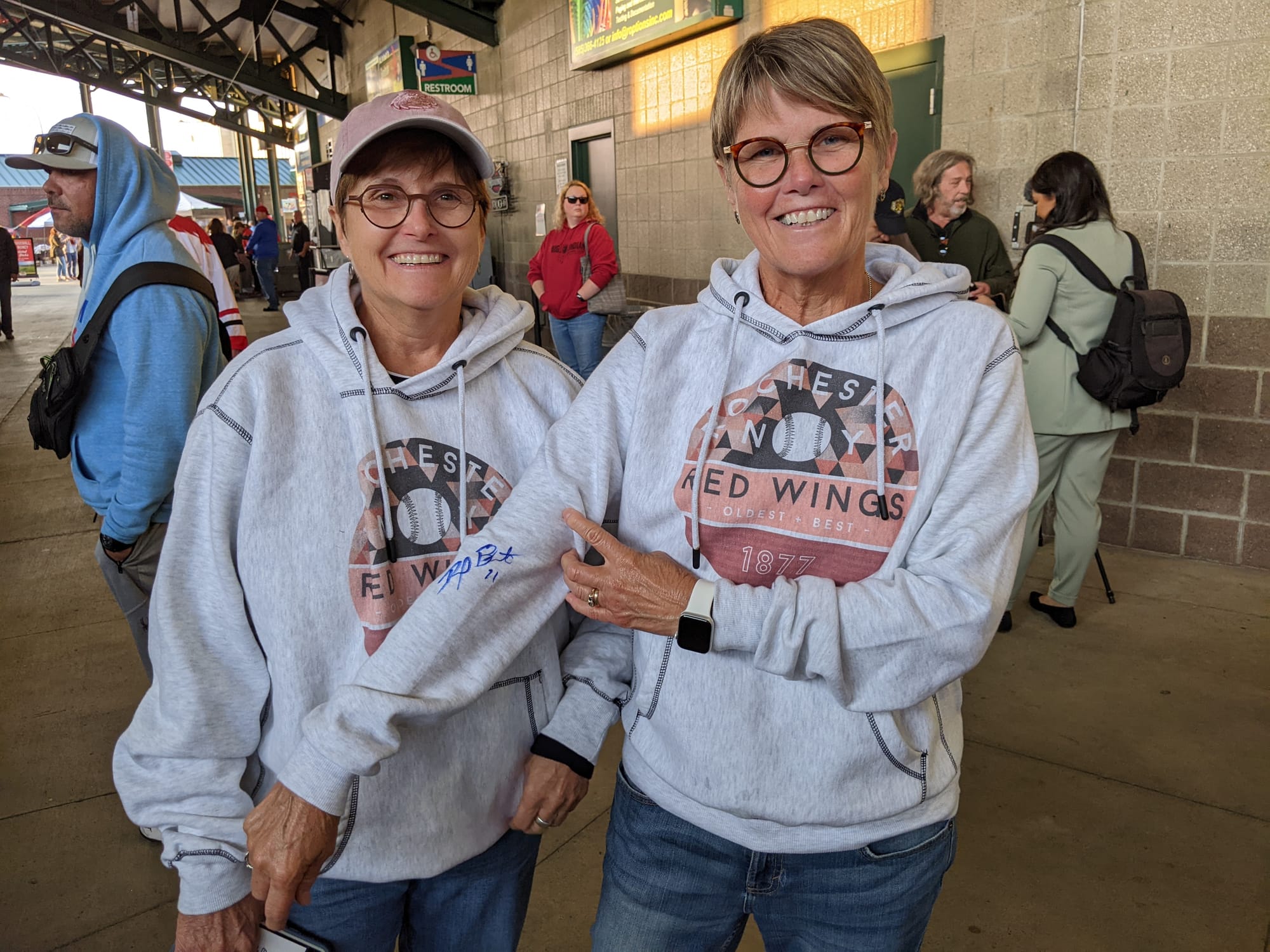 Brito met with fans, including sisters Pam Kirkwood & Linda Hansen, who attended the game where he collapsed