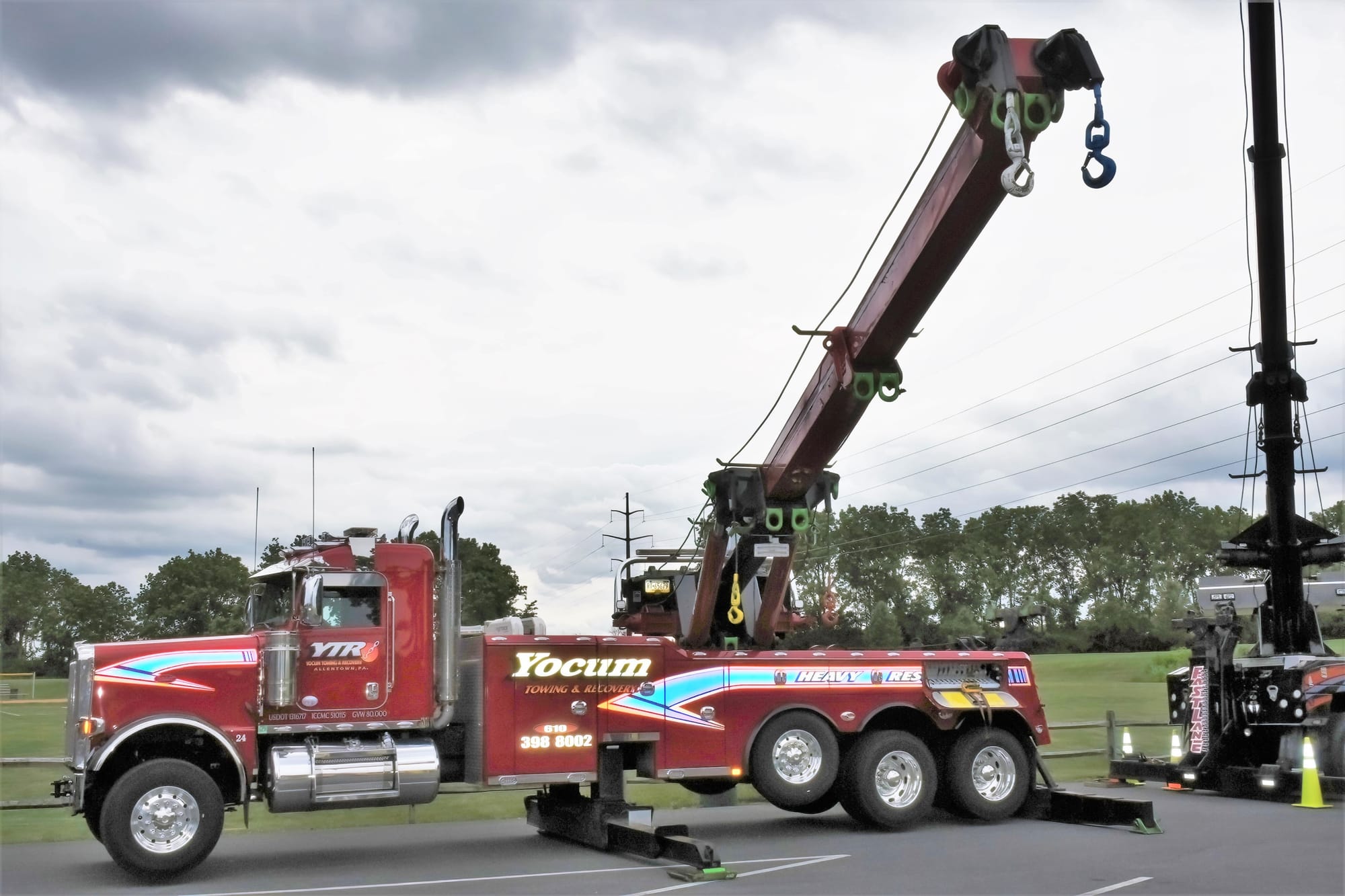 A heavy wrecker from Yocum Towing at a show and tell event for Lehigh Valley Rescue in East Allen Township on June 21, 2023.