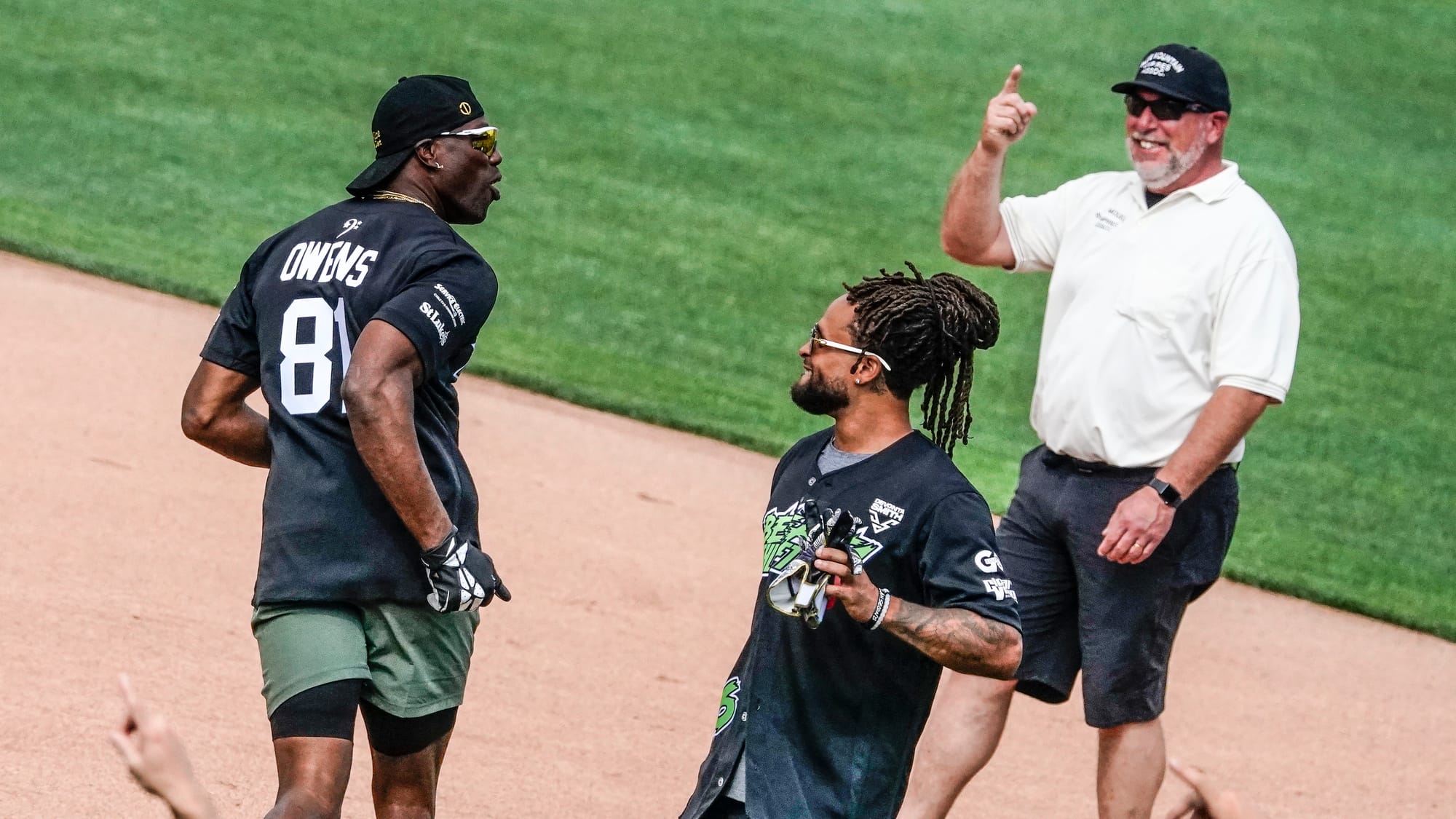 Terrell Owens rounds the bases on a homer. The 2nd annual DeVonta Smith Celebrity Softball Game was held at Coca-Cola Park in