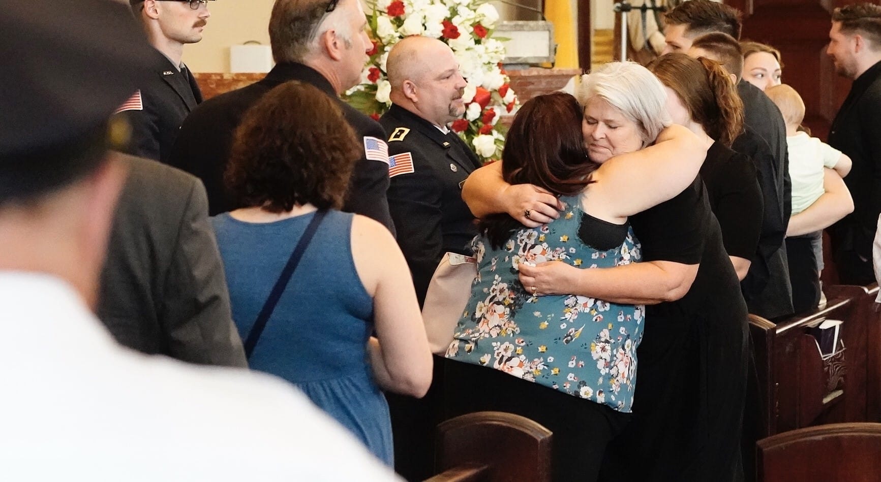 Funeral services were held Wednesday for retired Allentown firefighter Chris Kiskeravage at The Cathedral of Saint Catharine 