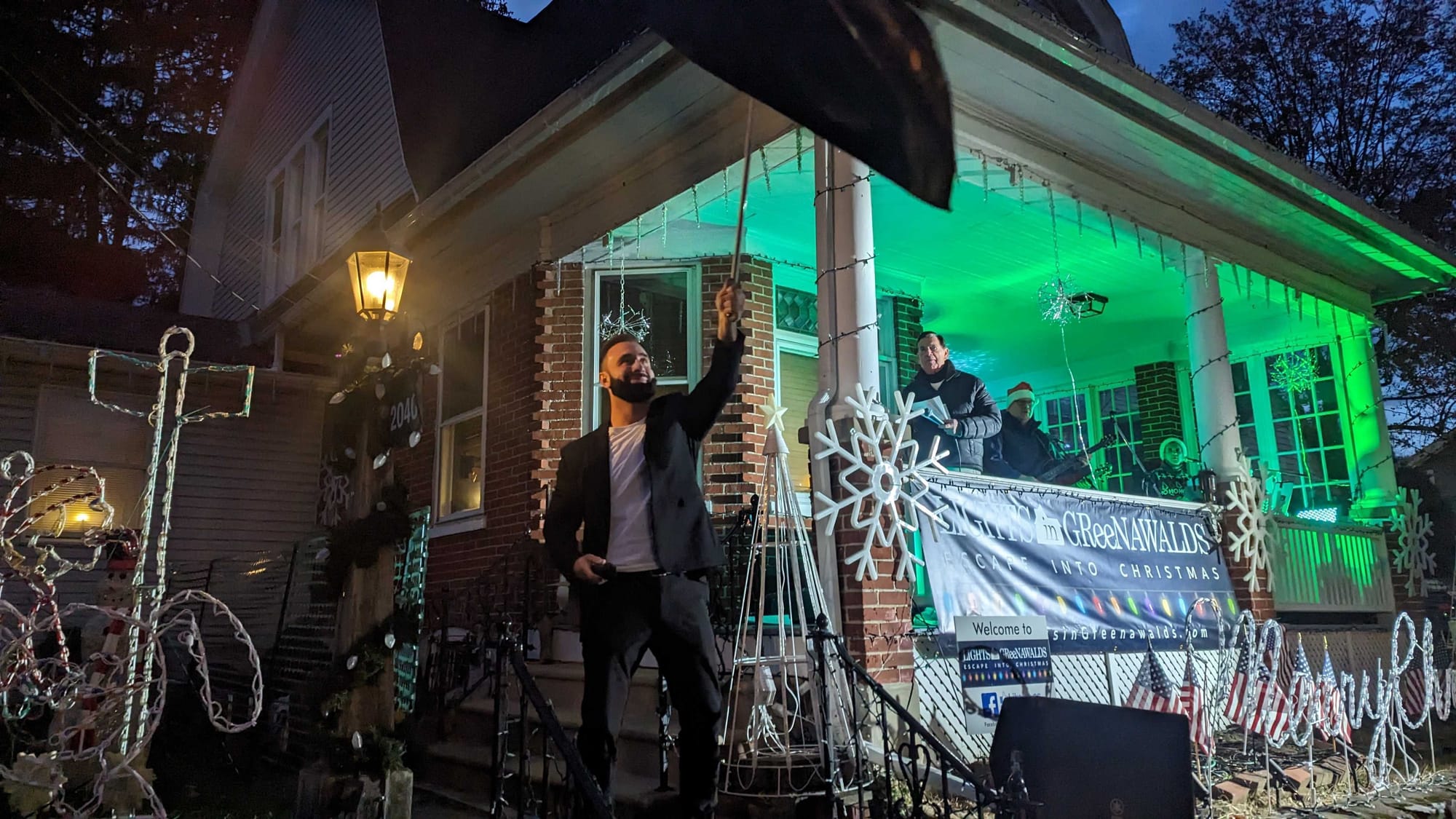Lights in Greenawalds owner Mike Yellak is introduced to the crowd during Opening Night of the display.