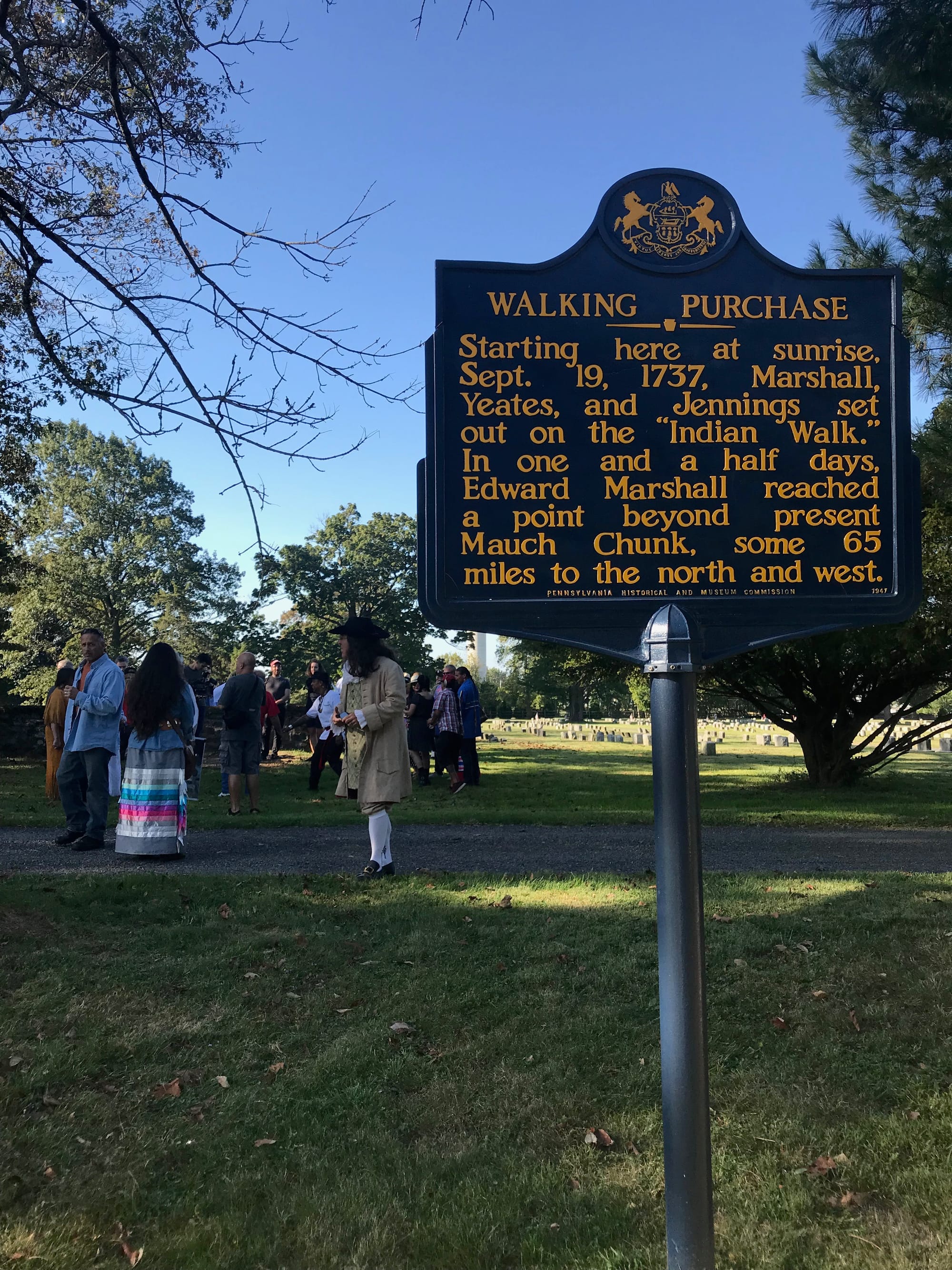"The Walking Purchase Healing Journey” took place Sept. 21, 2019. Members of the Lenape Nation of Pennsylvania and the Bachma