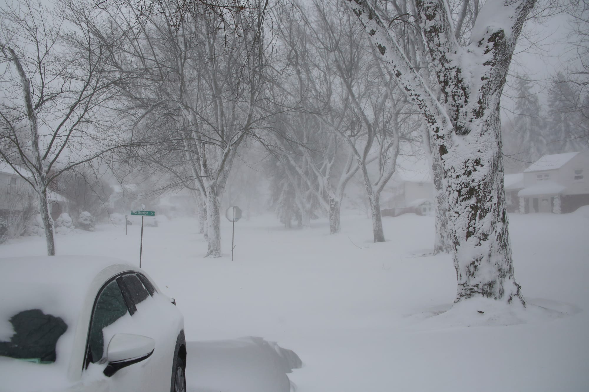 A winter storm rolls through Western New York Saturday, Dec. 24, 2022, in Amherst N.Y. A battering winter storm has knocked o