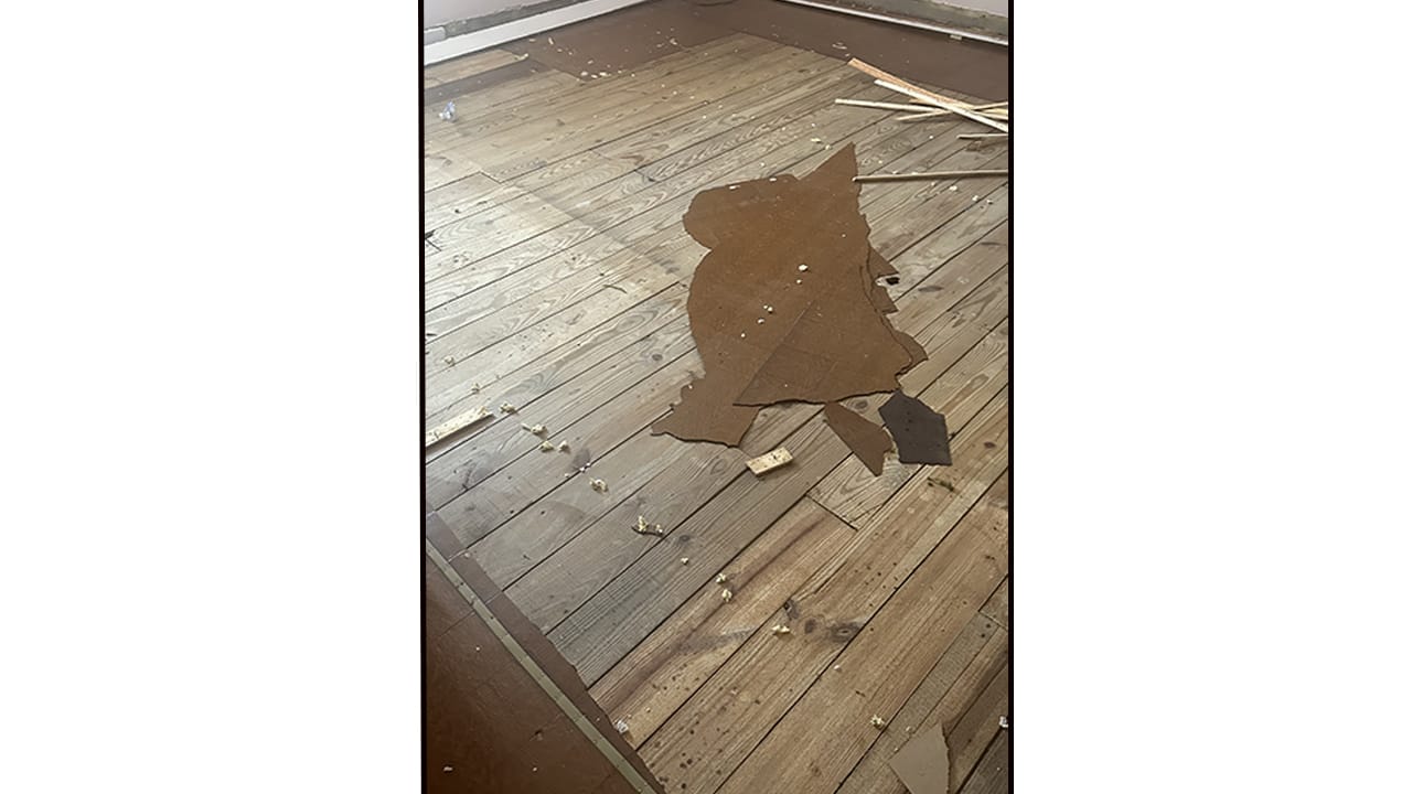 The floors in the West Bethlehem home prior to renovation.