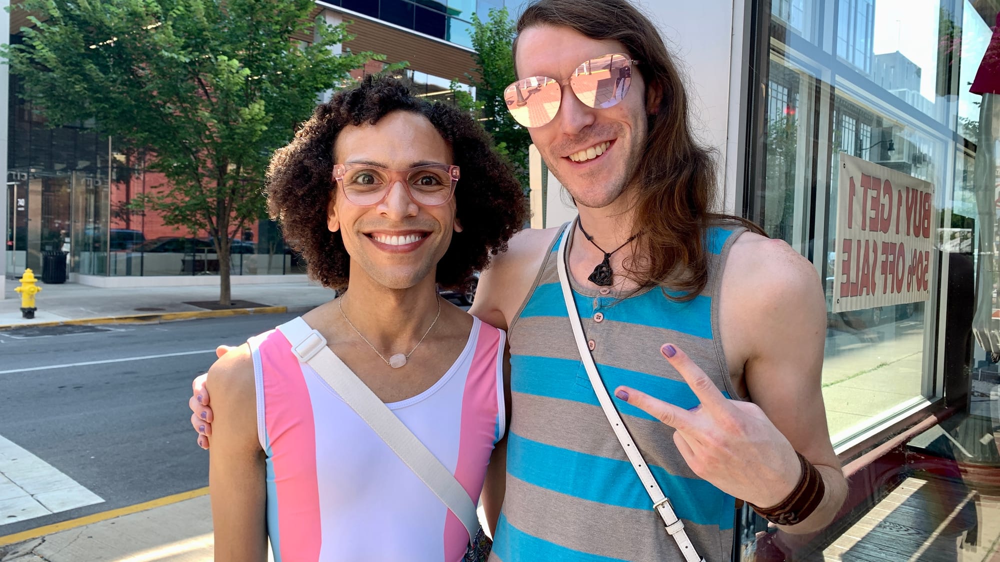 Philadelphia residents Thomas Daniels and Gavin Baker at the Pride Parade.