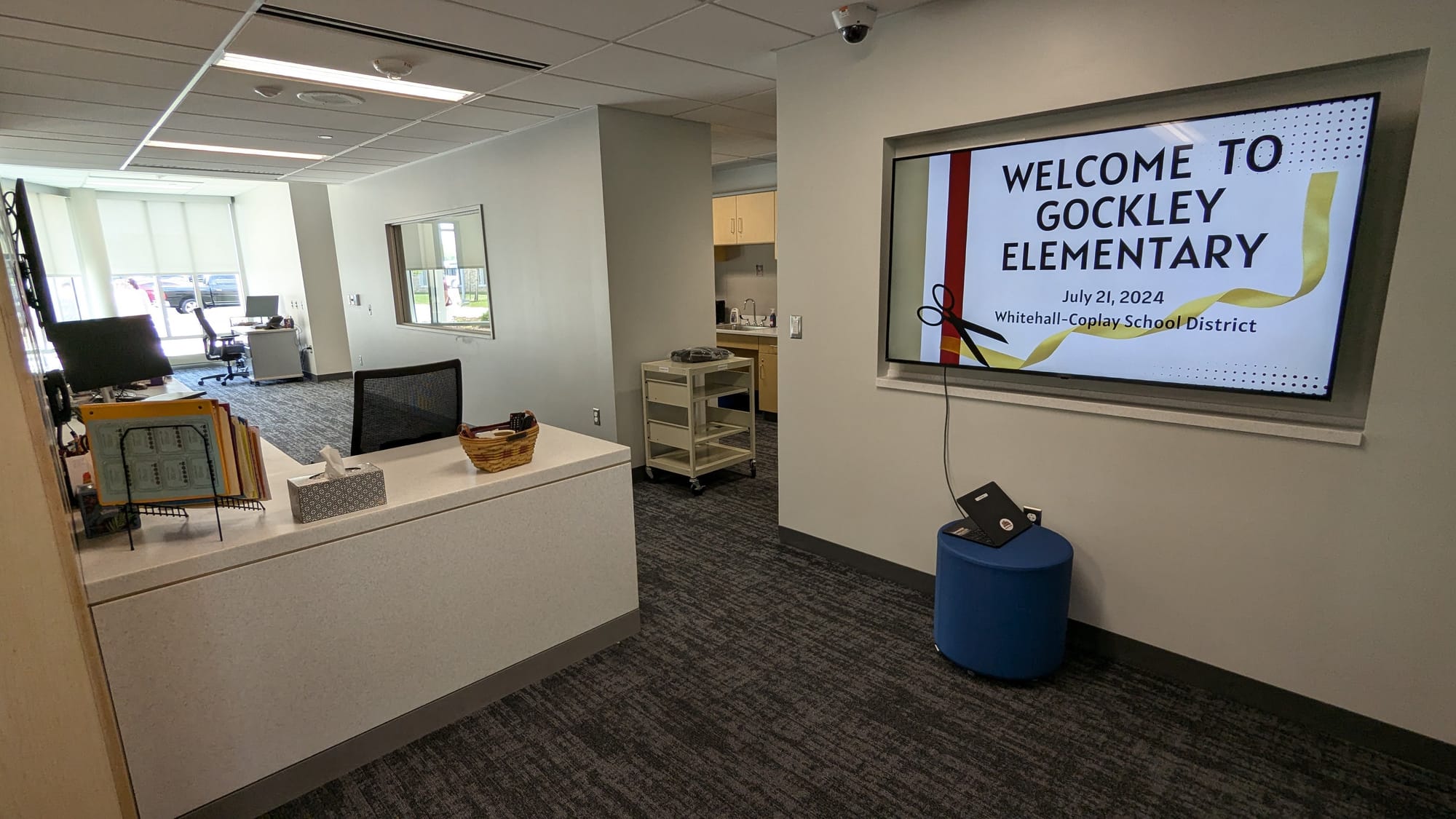 The new front office of Gockley Elementary School in Whitehall Township Sunday.