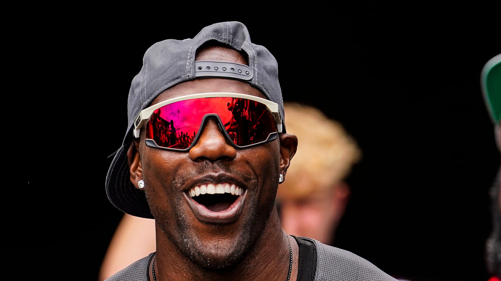 Terrell Owens greets fans. The annual DeVonta Smith Celebrity Softball Game featuring Philadelphia Eagles and other athletes 