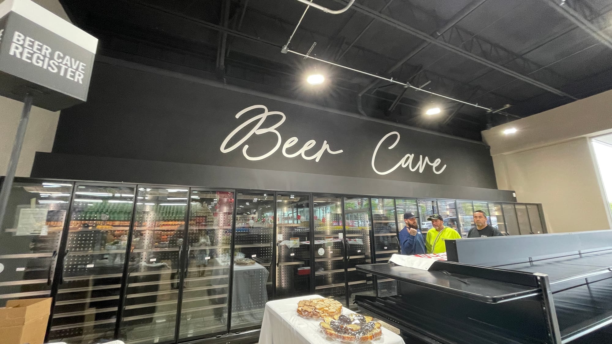 One store co-owner said the beer and wine selections should be available within a month of opening.
