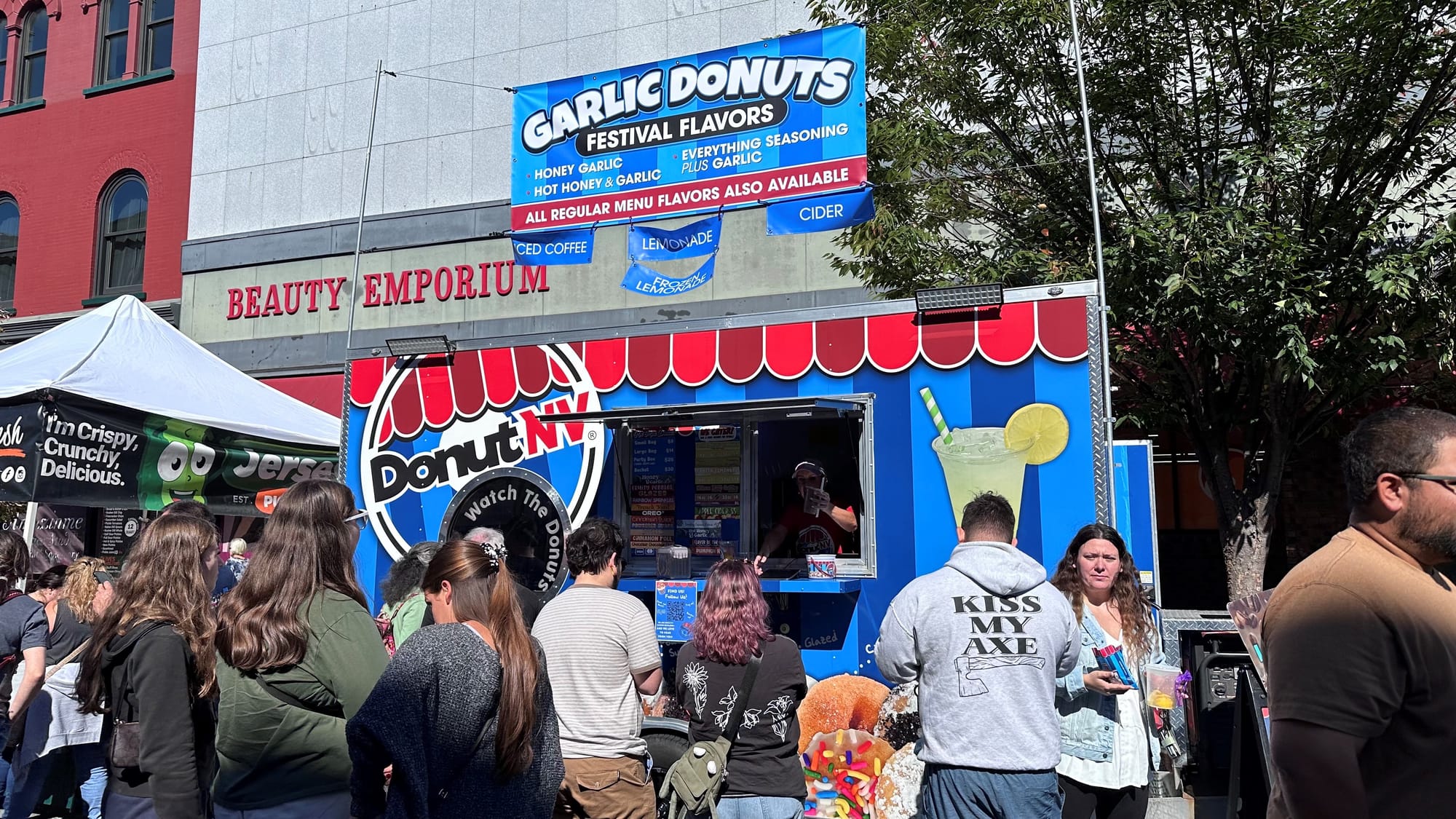 Yup, garlic donuts from DonutNV got plenty of attention. It wasn't the weirdest option out there, at Easton Garlic Fest eithe
