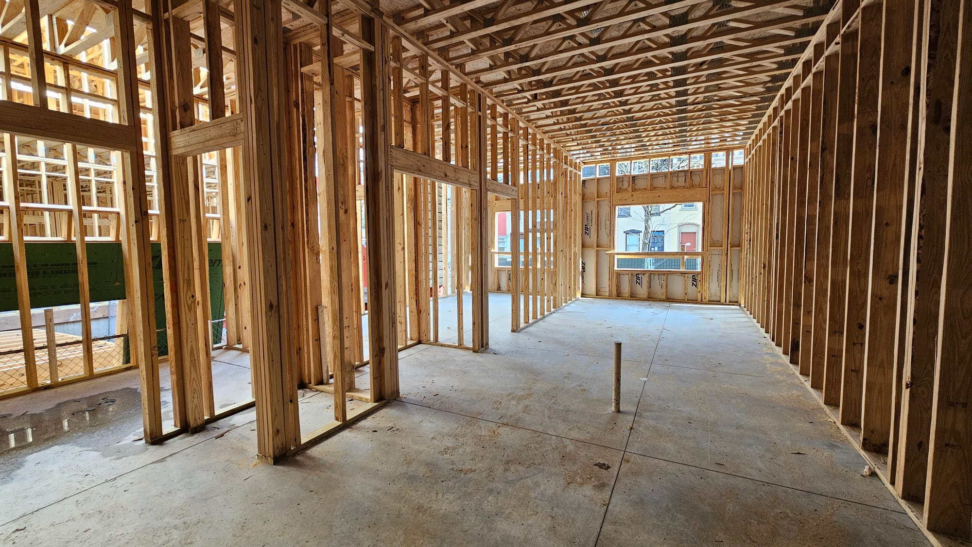 This photo shows one of the 38 units being built in the Walnut Square Apartments complex in downtown Allentown.