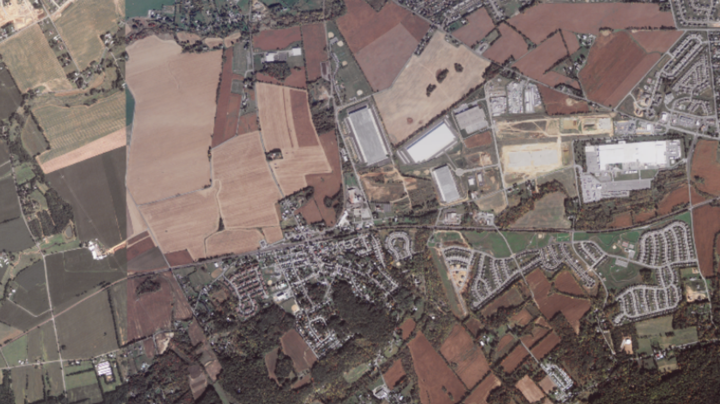 An aerial photo of Alburtis from PASDA Eastern PA 2008 photoset