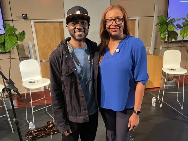 Musician James Casey talks about colon cancer with Dr. Renee Williams, the vice president and co-founder of the Association o