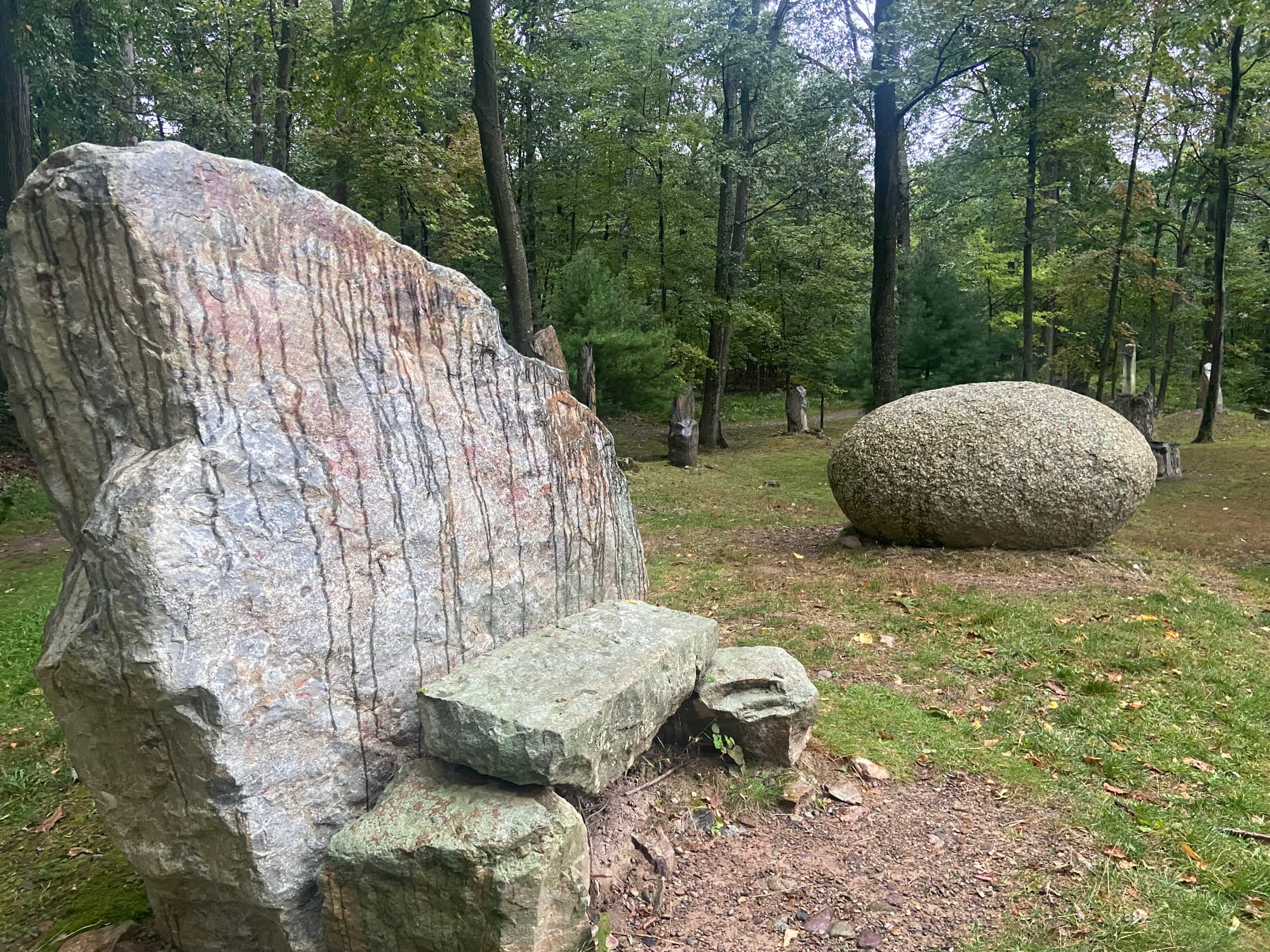 A sunrise observance was held Saturday morning at Columcille Megalith Park to mark the Autumnal Equinox. Nestled in the woods