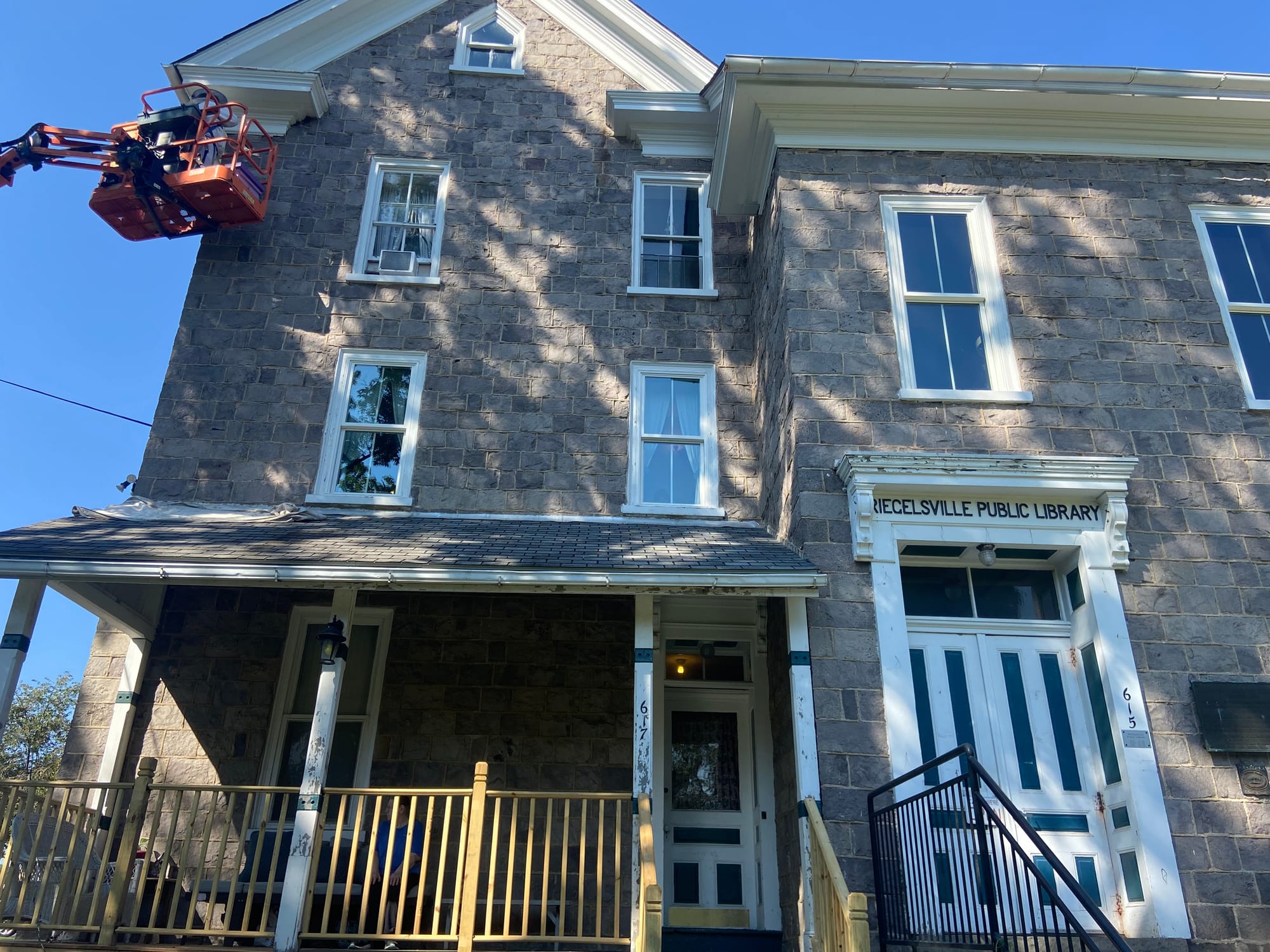 James Zdepski, a beekeeper and carpenter, removed a colony of bees Wednesday from the Riegelsville's borough hall.